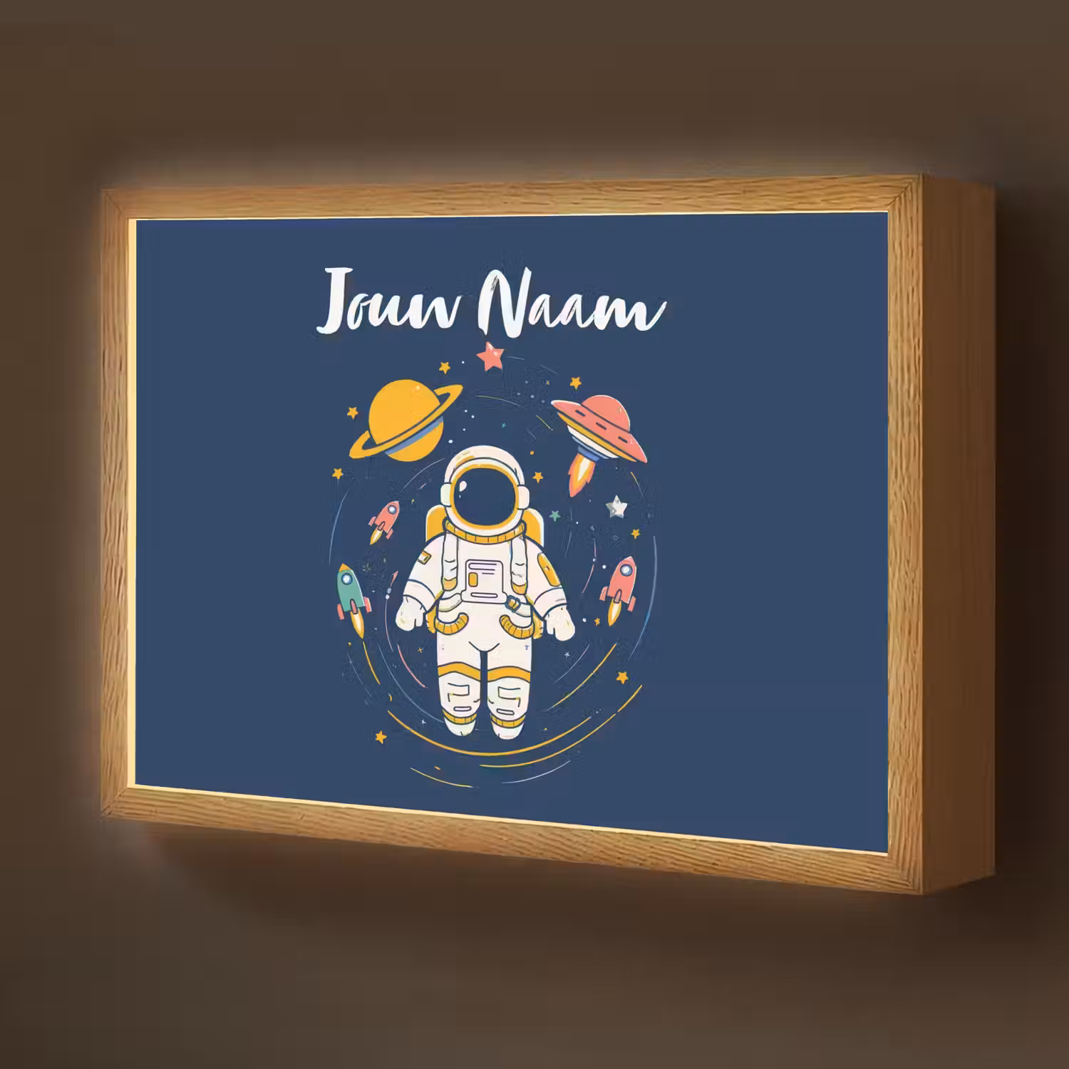 Astronaut - Planeten - Raket Light Box met batterij (Wandlamp kind) middel -z3d_website