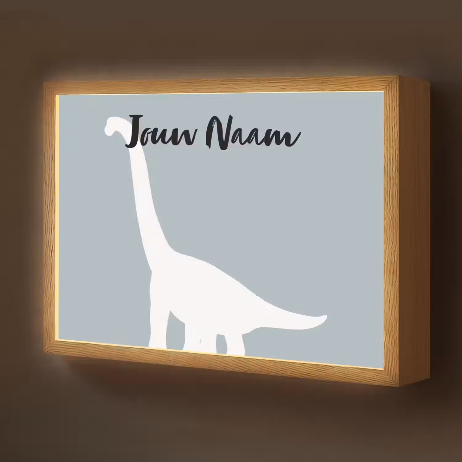 Dino - Brachiosaurus - Dinosaurus - Blauw Light Box met batterij (Wandlamp kind) middel -z3d_website