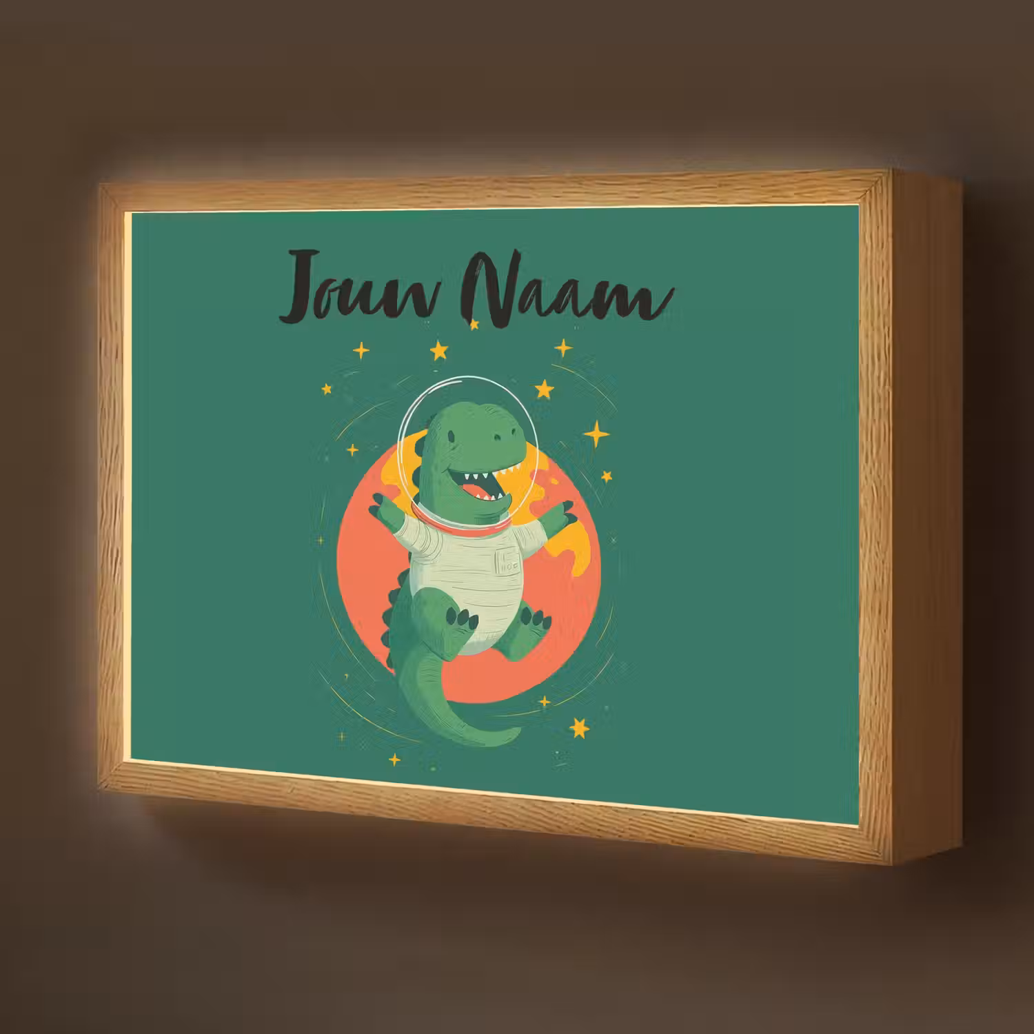 Dino - Groen - Planeet Light Box met batterij (Wandlamp kind) middel -z3d_website
