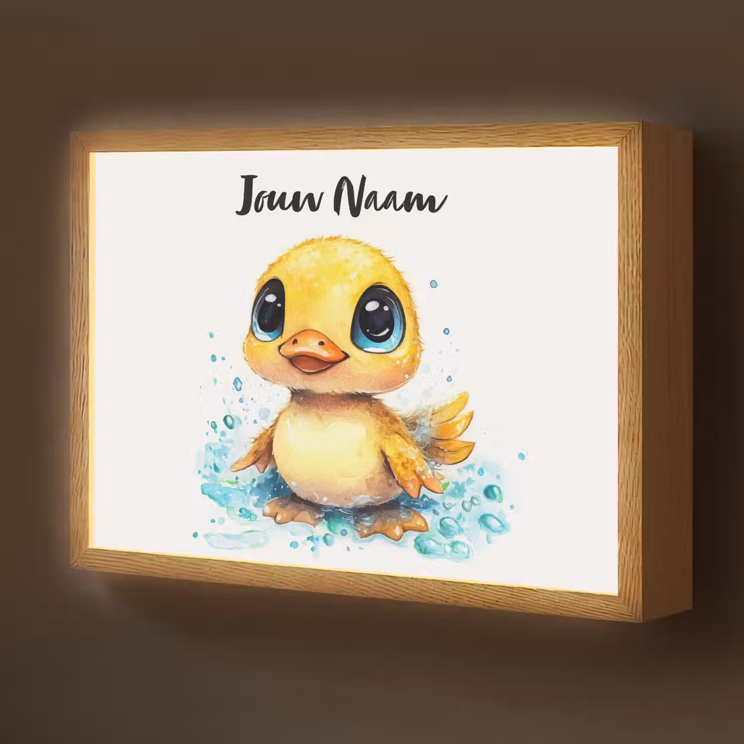 Eendje - Badeend - Geel Light Box met batterij (Wandlamp kind) middel -z3d_website