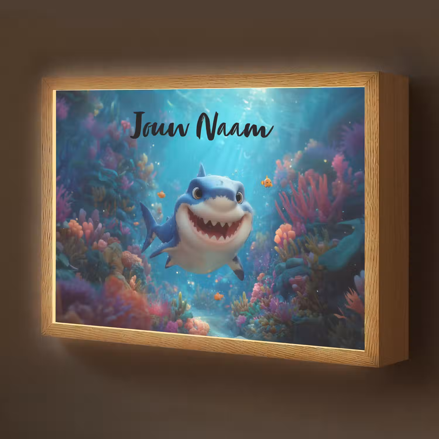 Haai - Onderwaterwereld - Oceaan Light Box met batterij (Wandlamp kind) middel -z3d_website