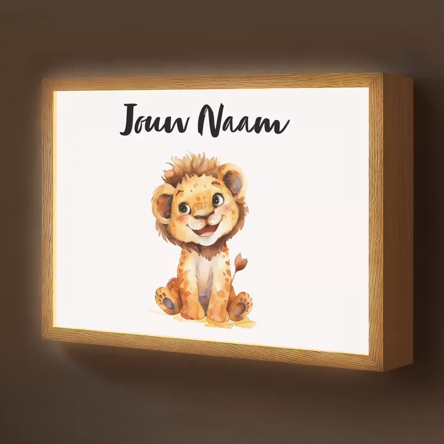 Leeuw - Baby dier Light Box met batterij (Wandlamp kind) middel -z3d_website