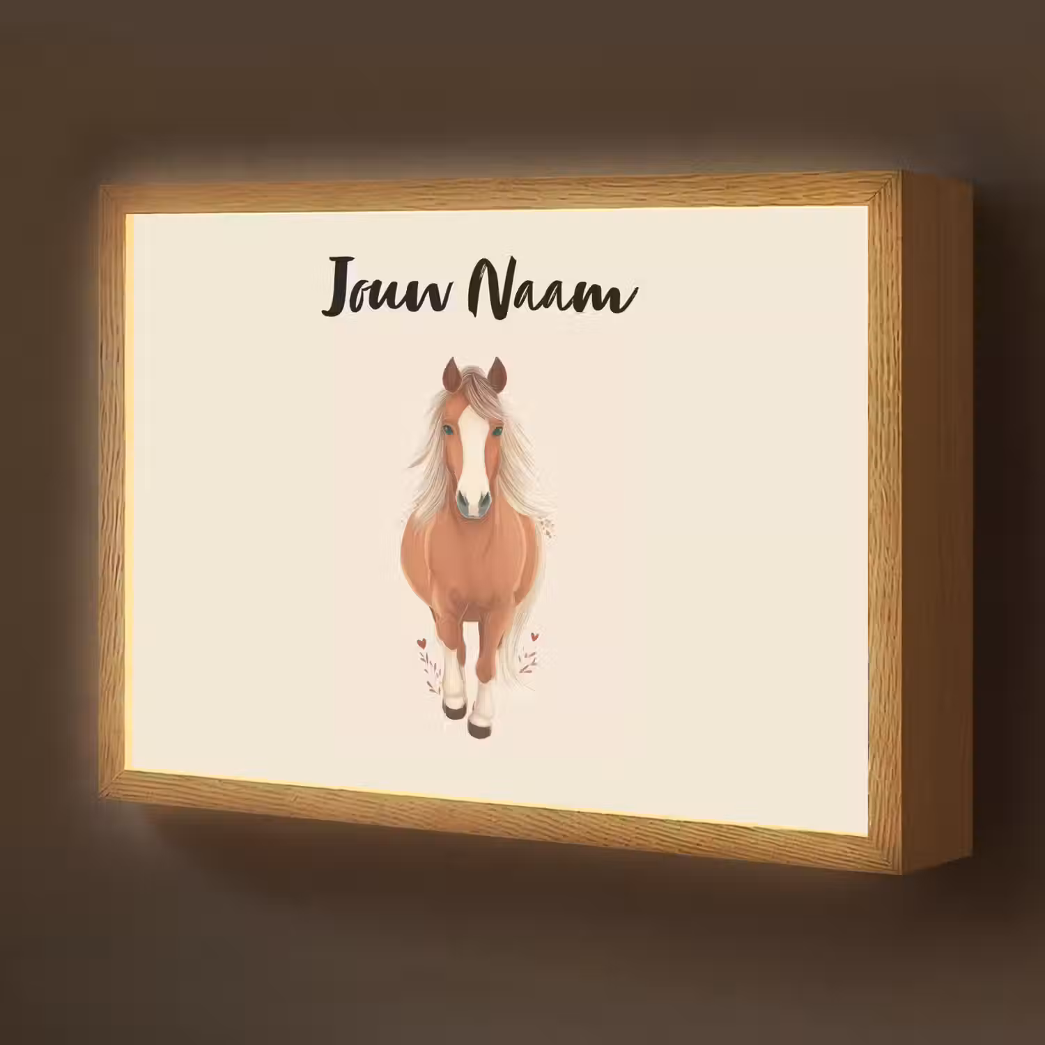 Paard - Galop - Bruin Light Box met batterij (Wandlamp kind) middel -z3d_website