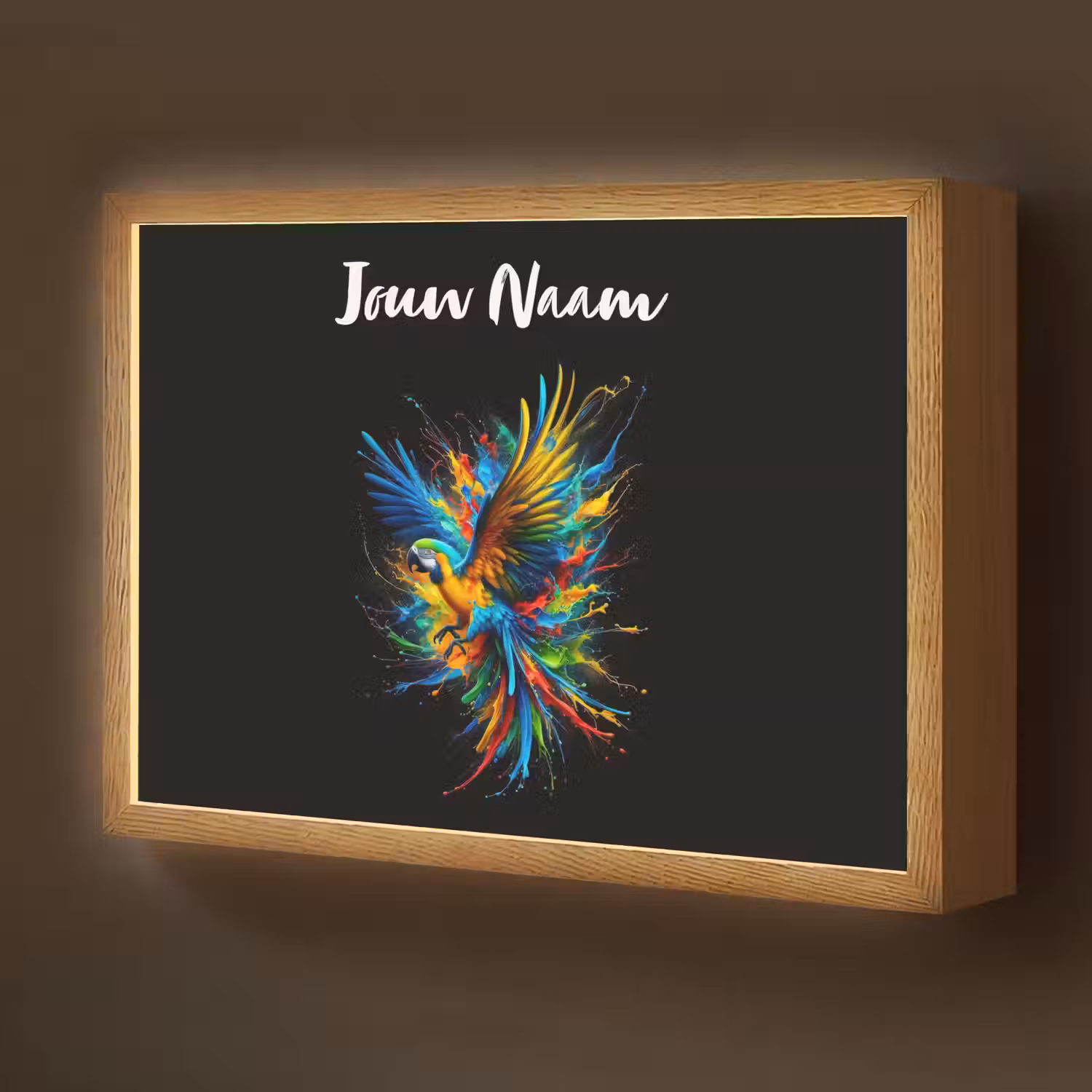 Papegaai - Vogel - Dier - Kleurrijk - Verf Light Box met batterij (Wandlamp kind) middel -z3d_website