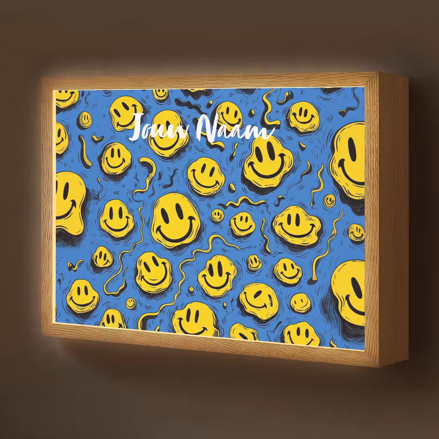 Smileys - Geel - Blauw Light Box met batterij (Wandlamp kind) middel -z3d_website