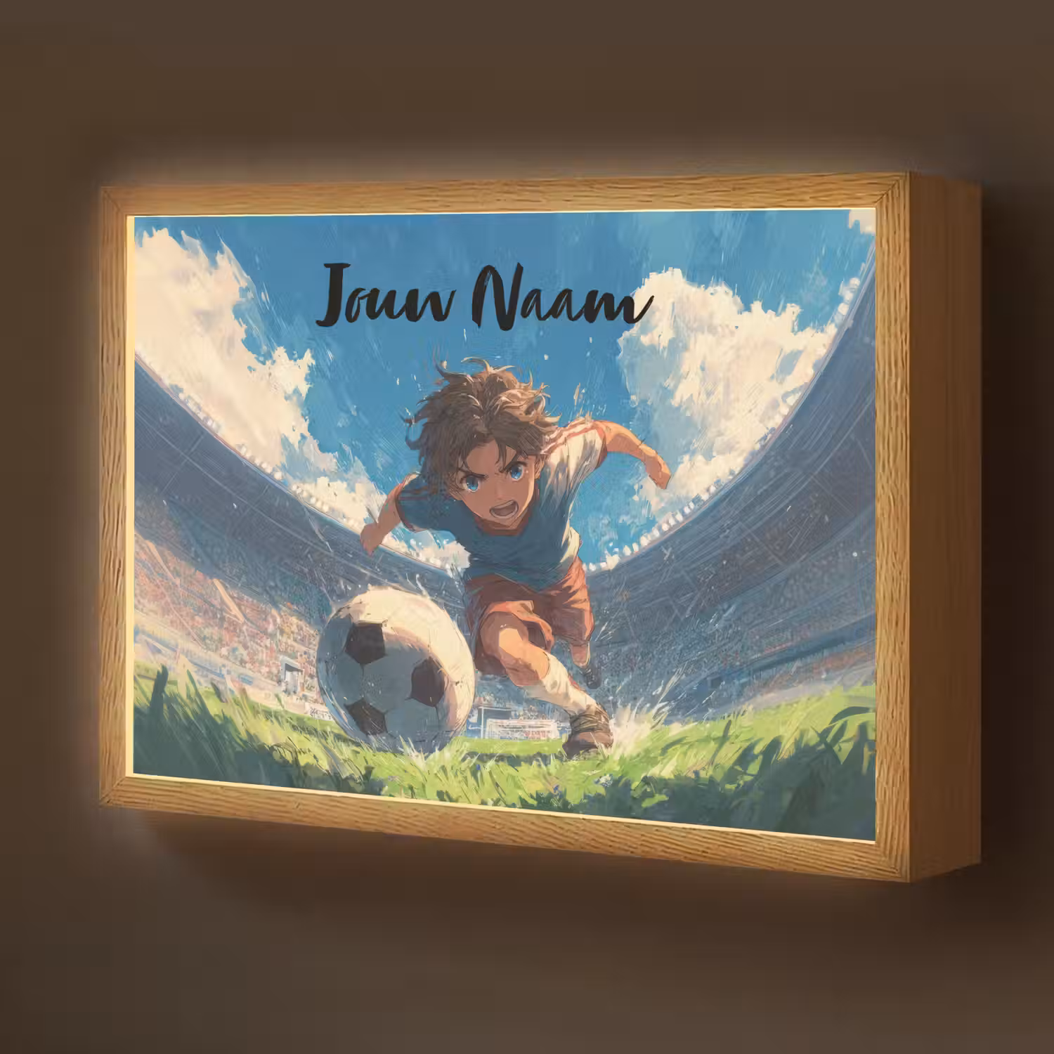 Stadion - Voetbal - Jongen Light Box met batterij (Wandlamp kind) middel -z3d_website