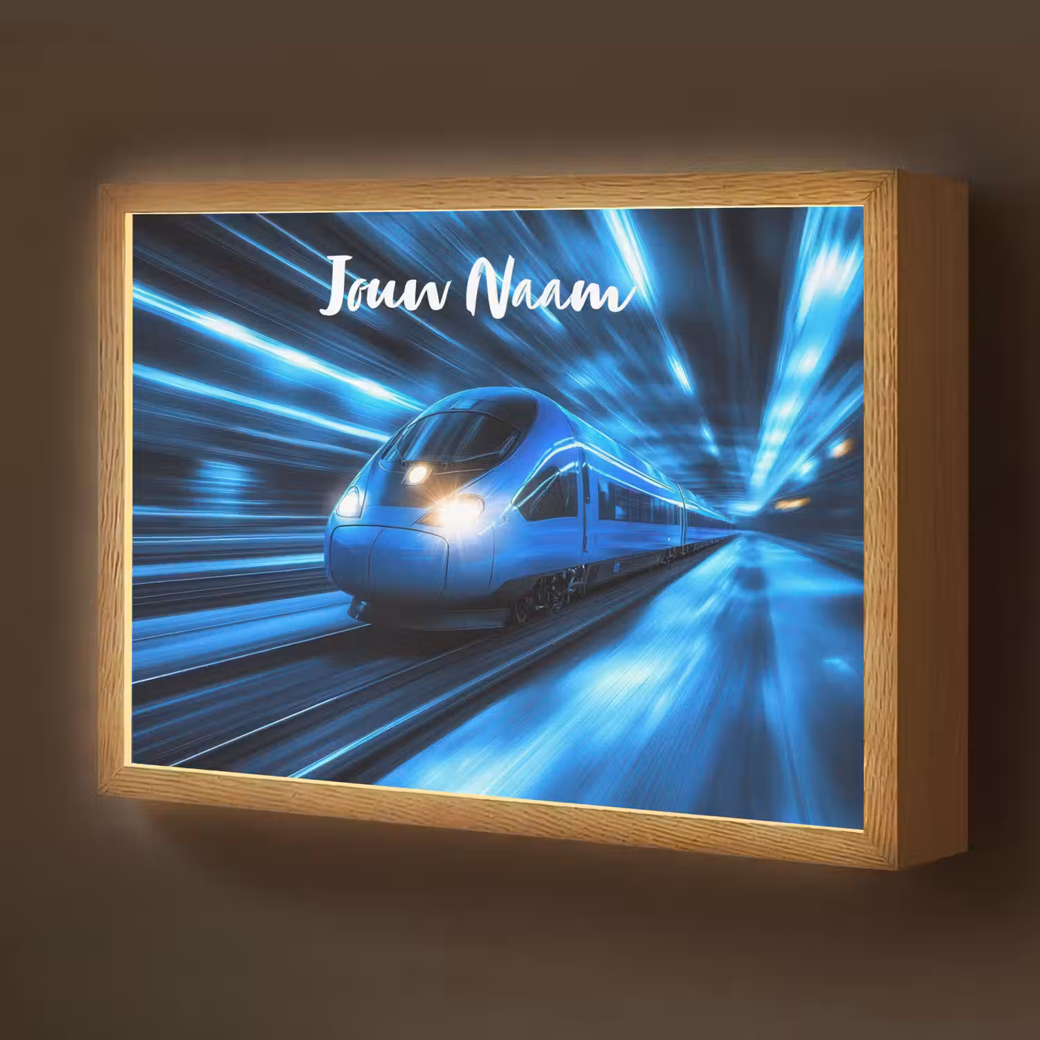 Trein - Blauw - Neon Light Box met batterij (Wandlamp kind) middel -z3d_website