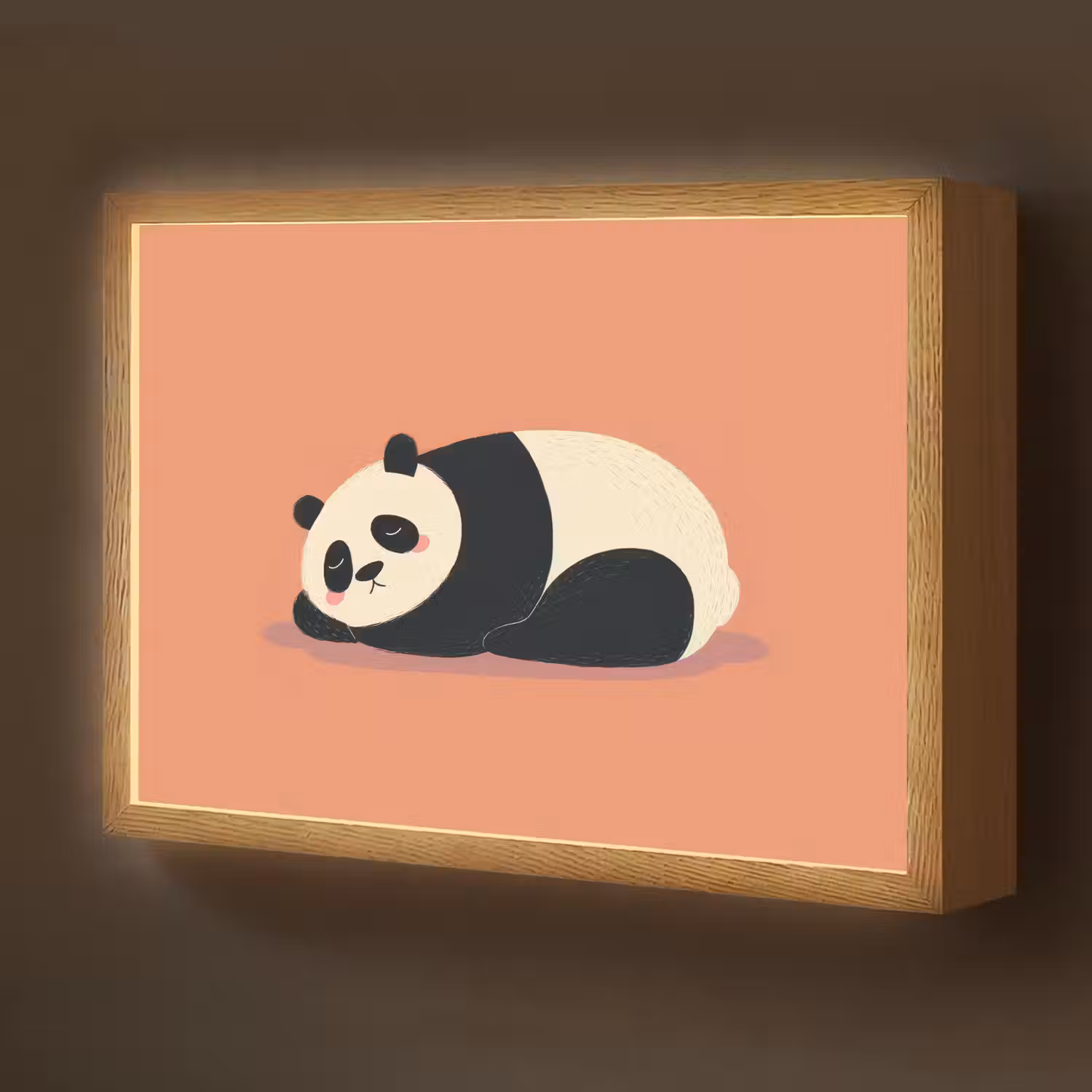 Panda - Slaap - Oranje Light Box met batterij (Wandlamp kind) middel -z3d_website