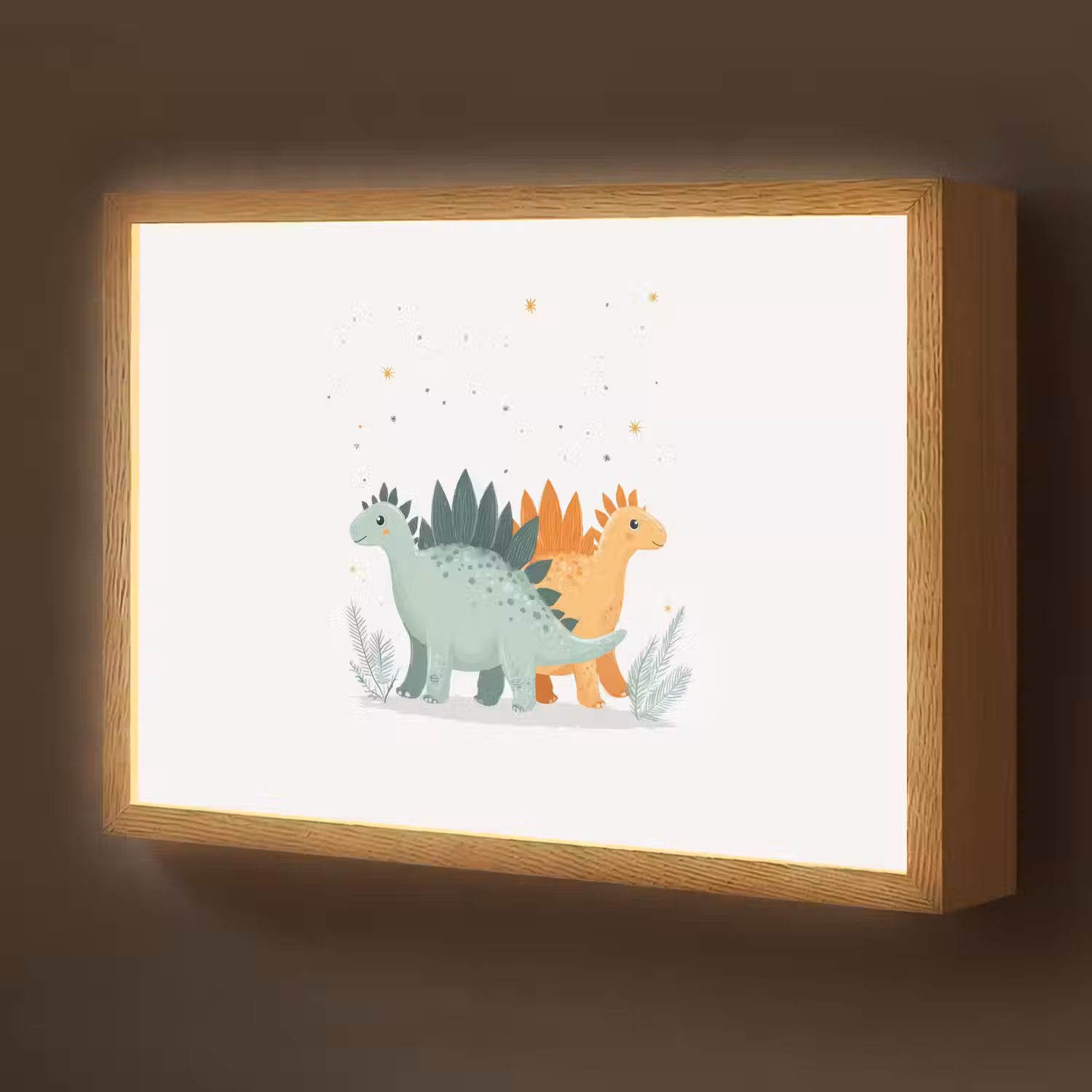 Planten - Sterren - Dinosaurussen - Oranje Light Box met batterij (Wandlamp kind) middel -z3d_website