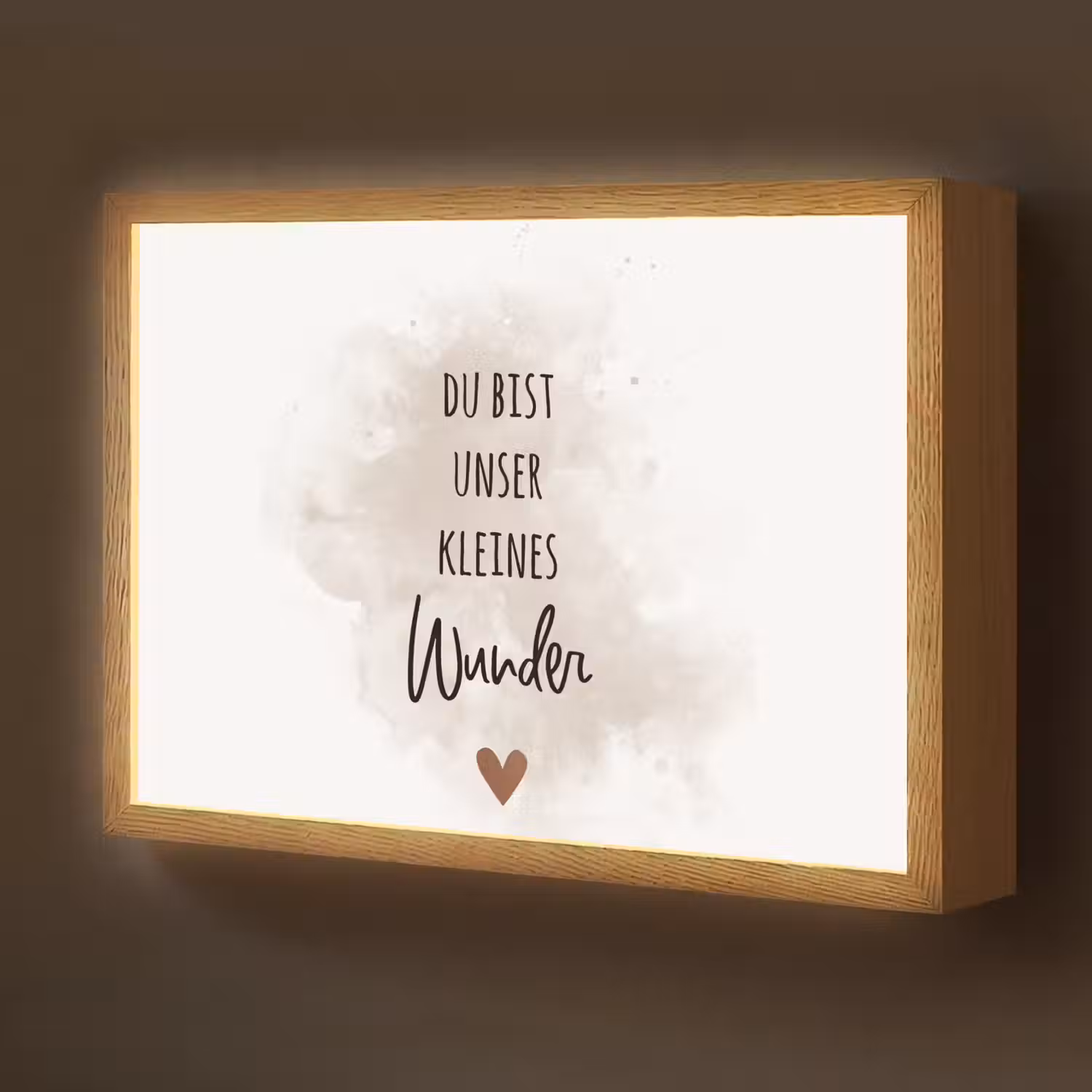 Quote - Wonder - Beige - Wit - Hart Light Box met batterij (Wandlamp kind) middel -z3d_website