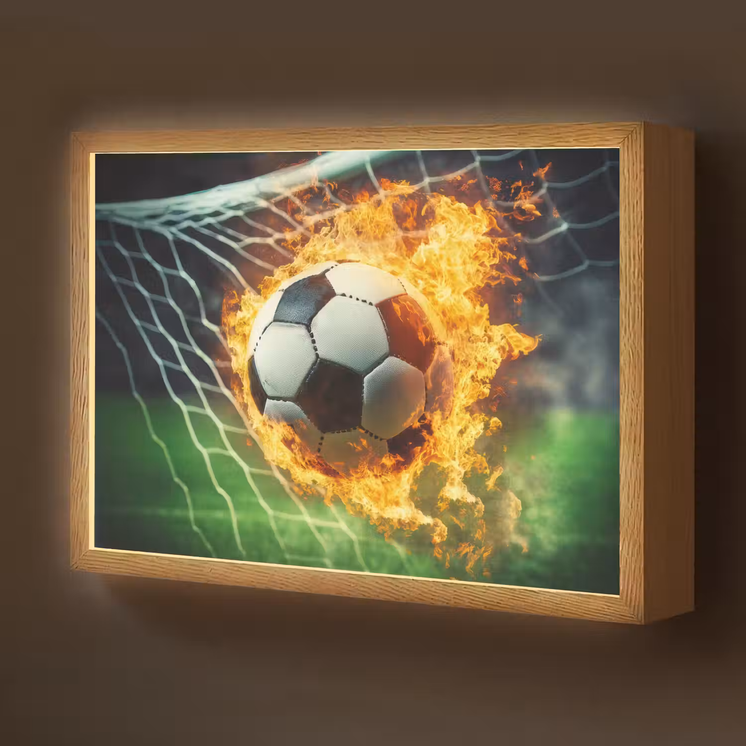 Voetbal - Goal - Doelnet - Vuur Light Box met batterij (Wandlamp kind) middel -z3d_website
