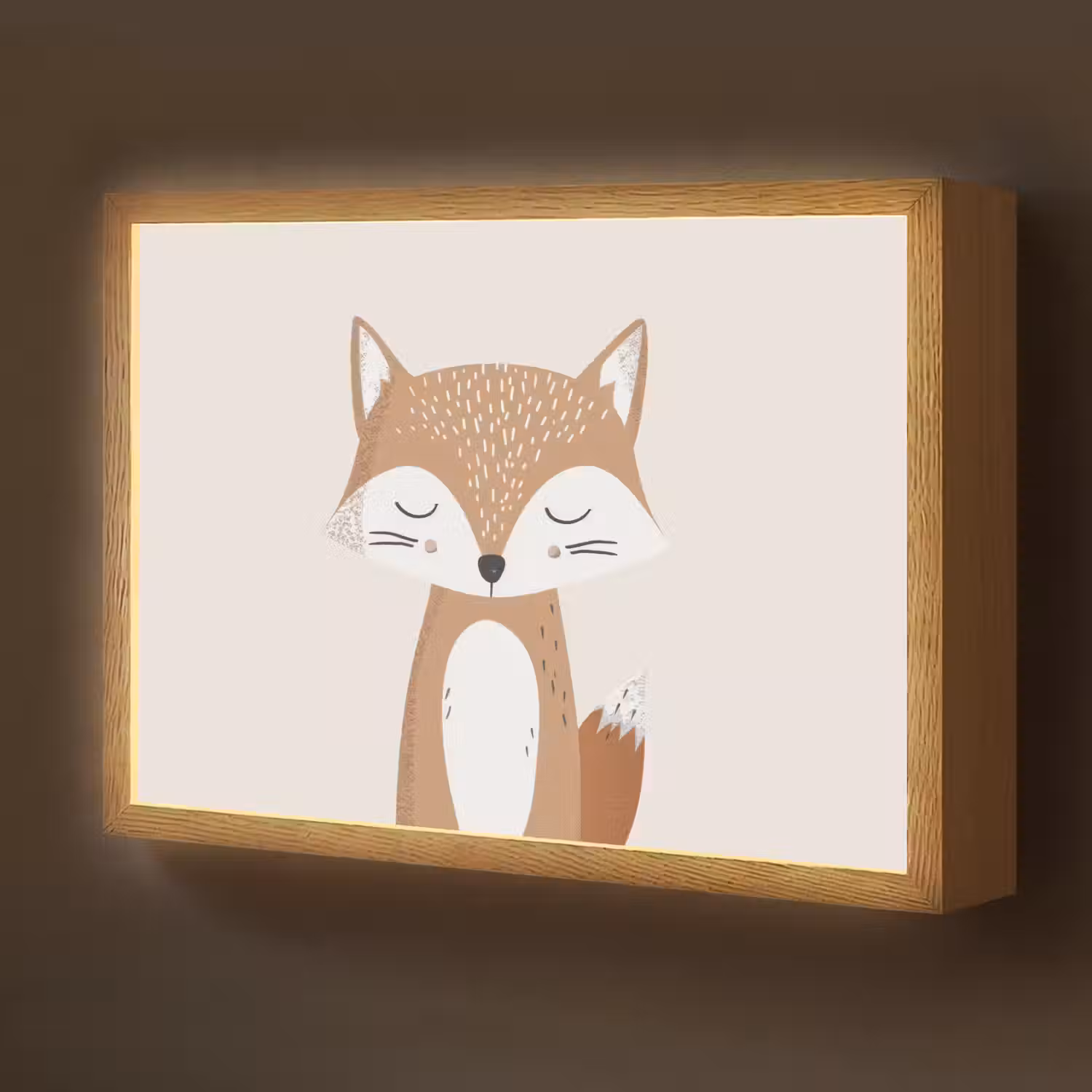 Vos - Dier - Bosdieren Light Box met batterij (Wandlamp kind) middel -z3d_website