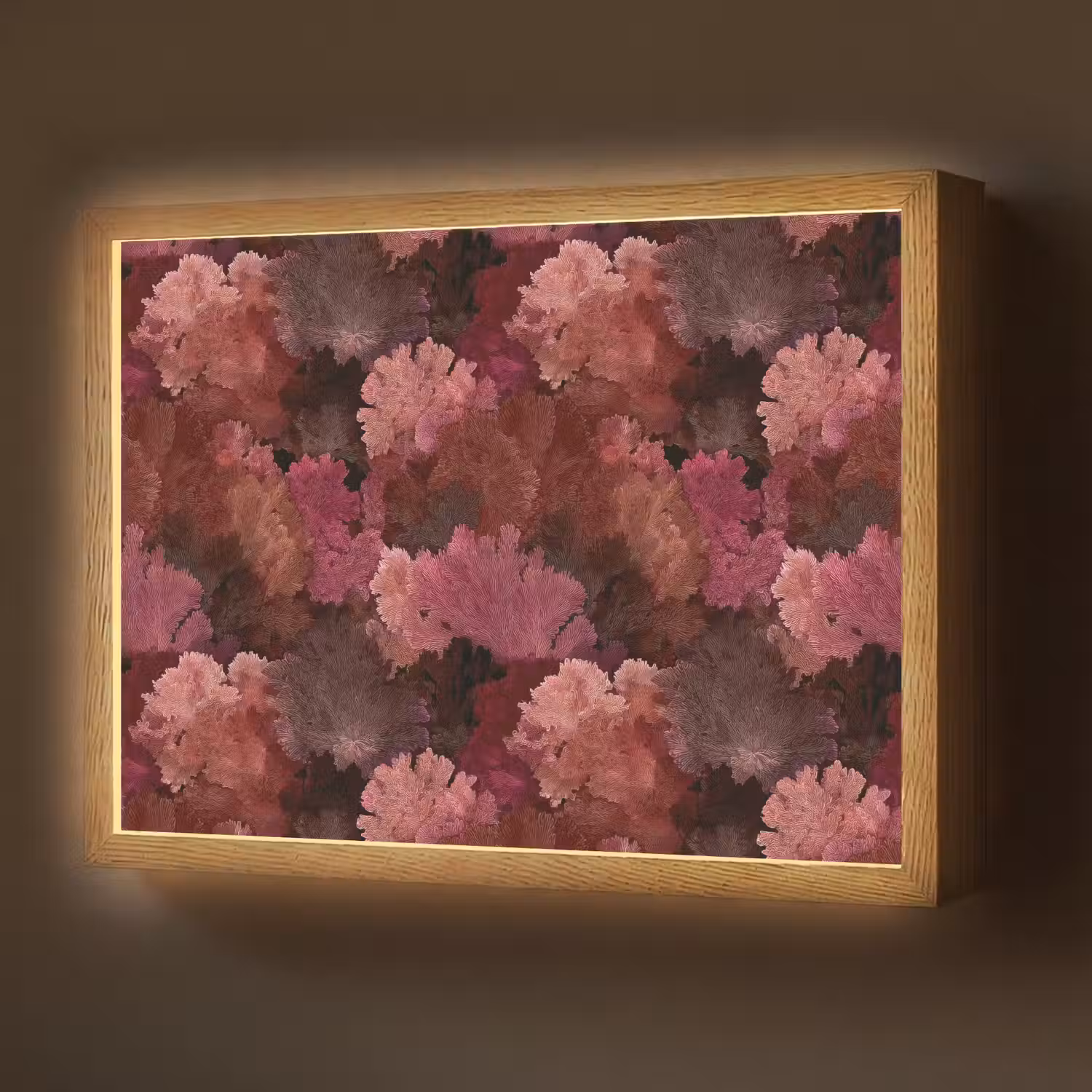 Koraal - Textuur - Kleurrijk Light Box met batterij (Wandlamp) middel 907 -z3d_website