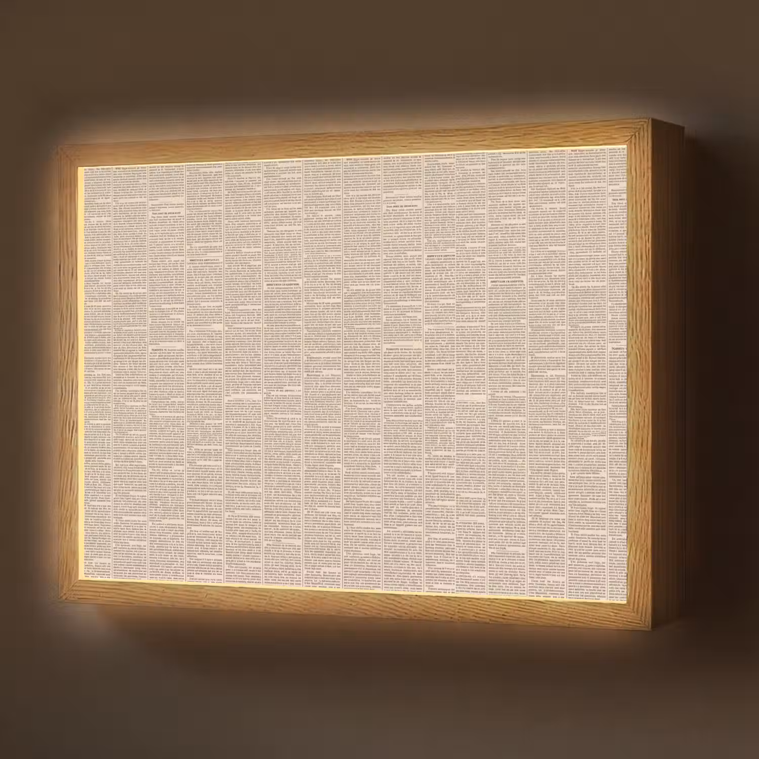 Krant - Nieuws - Historisch - Vintage - Beige Light Box met batterij (Wandlamp) middel -z3d_website