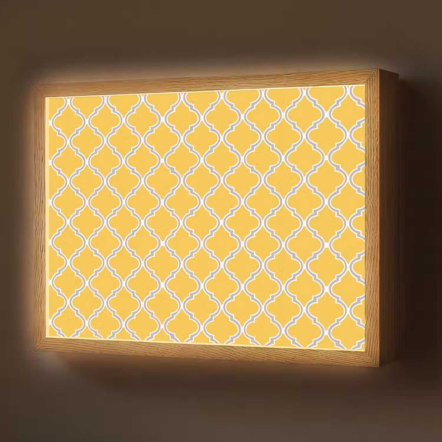 Lantaarn - Arabesk - Elegant - Geel Light Box met batterij (Wandlamp) middel 907 -z3d_website
