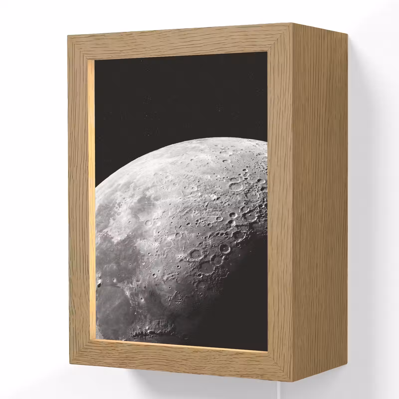 Lightbox - Wandlamp - Maan - Kraters - Ruimte - Maan - Kraters - Ruimte Light Box met kabel (Wandlamp) klein