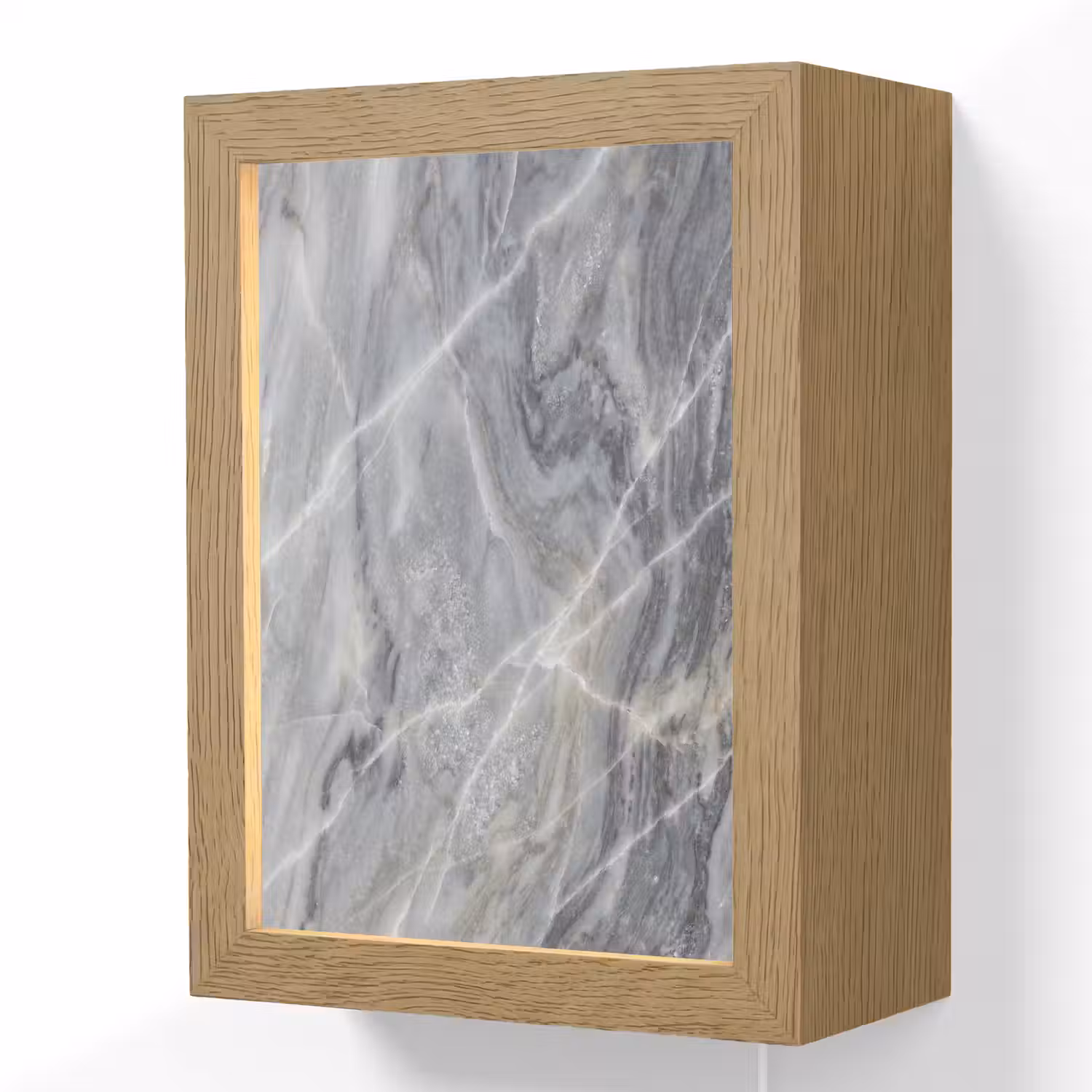 Marmer - Ader - Patroon - Abstract - Grijs Light Box met kabel (Wandlamp) klein -3d