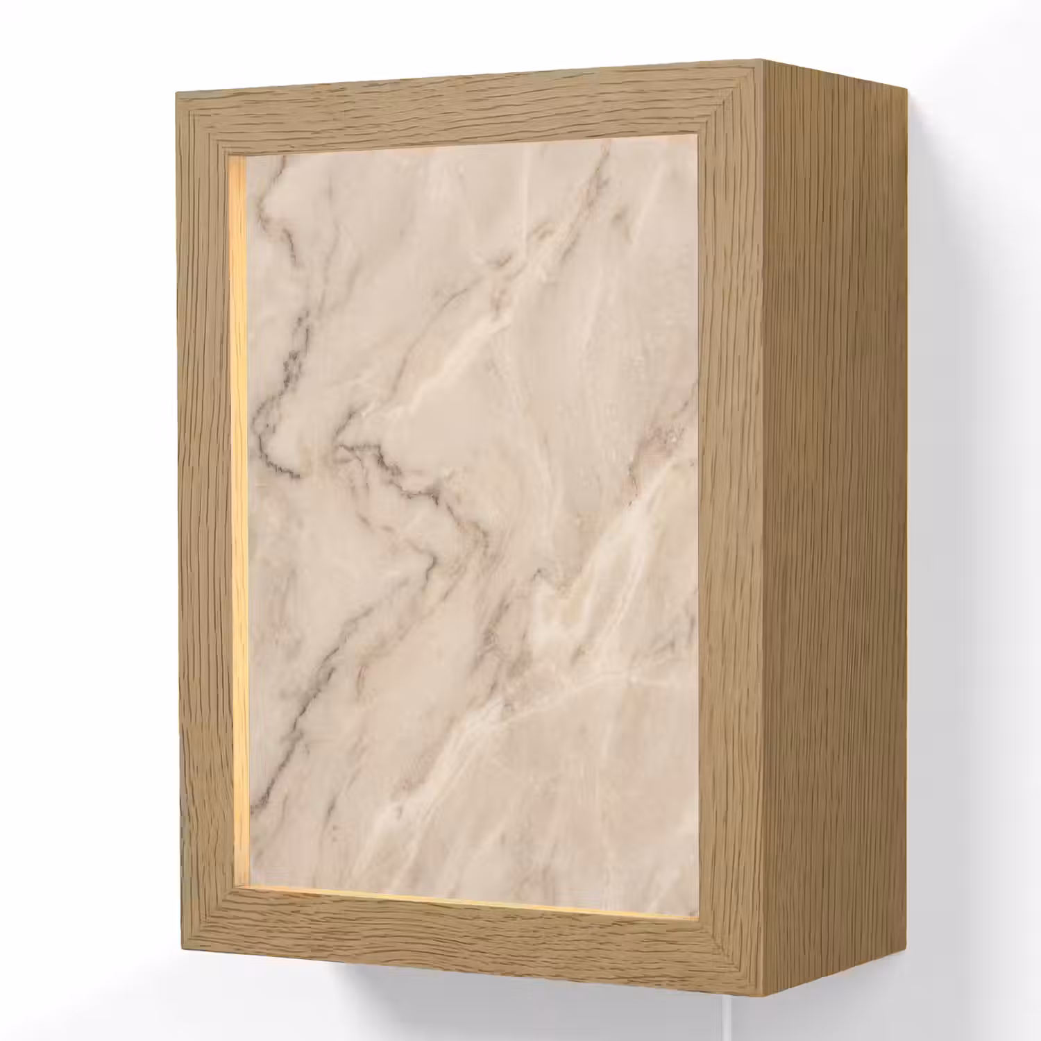 Marmer - Patroon - Abstract - Modern - Beige Light Box met kabel (Wandlamp) klein -3d