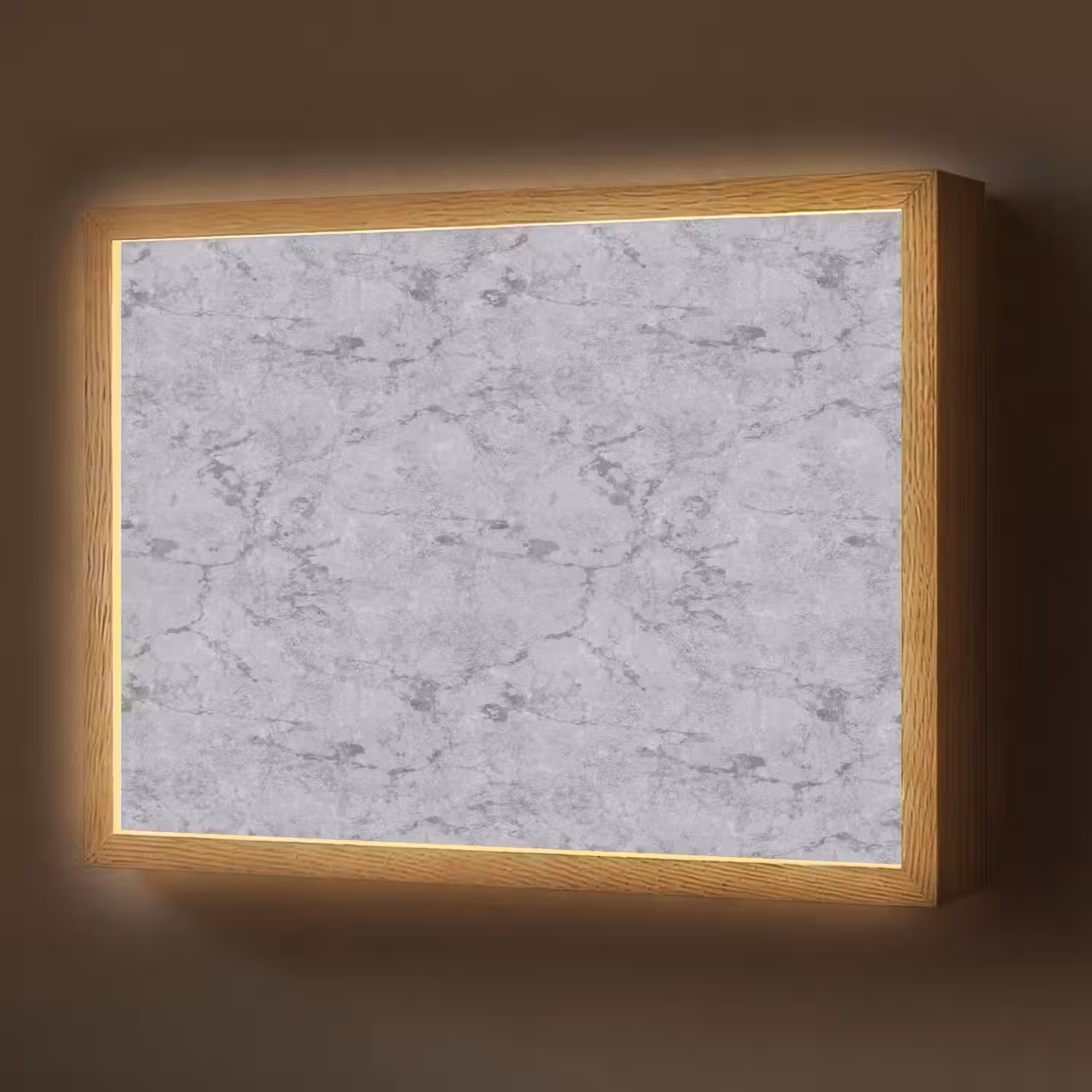 Marmerplaat - Patroon - Grijs Light Box met batterij (Wandlamp) middel 907 -z3d_website