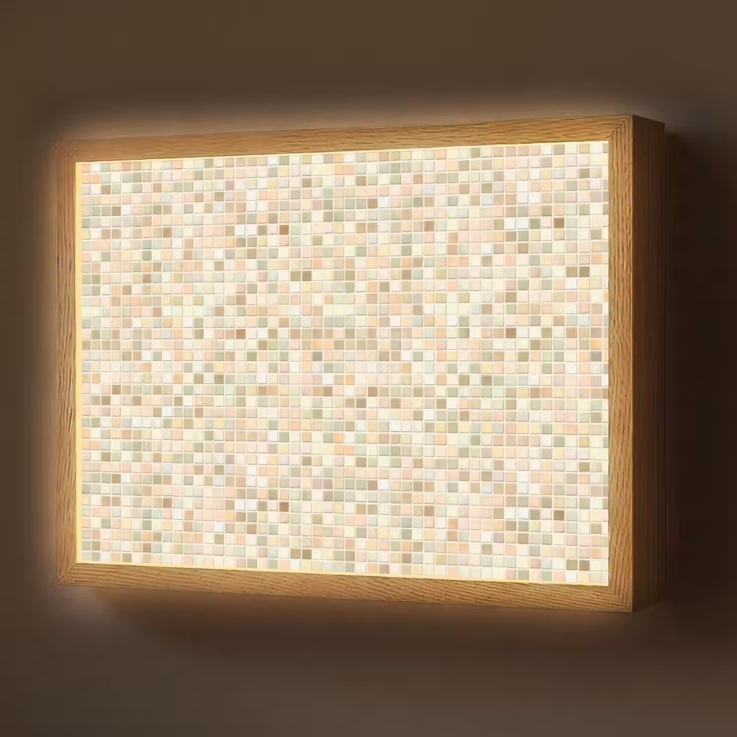 Mozaïek - Patroon - Beige Light Box met batterij (Wandlamp) middel 907 -z3d_website
