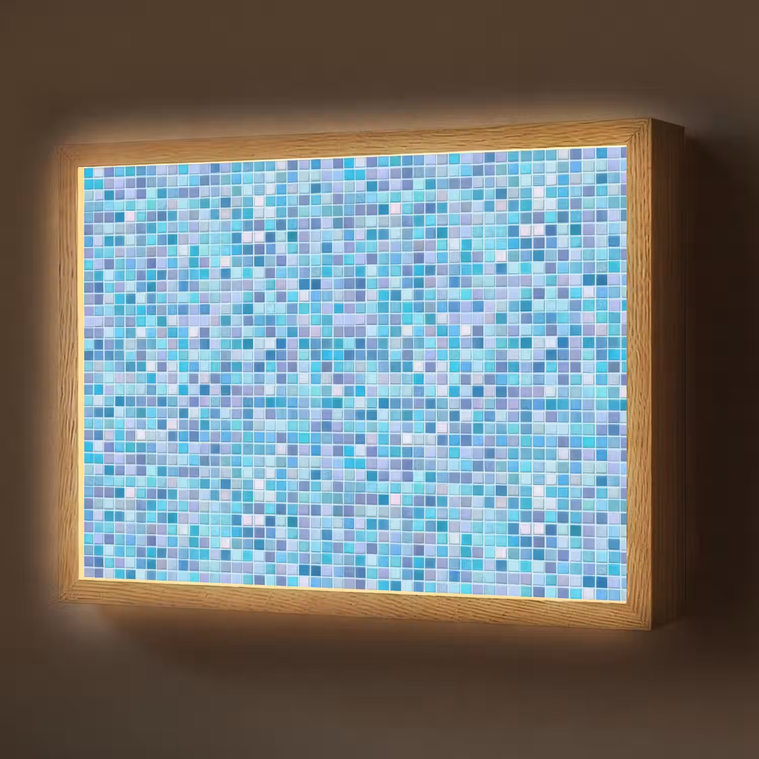 Mozaïek - Patroon - Turquoise Light Box met batterij (Wandlamp) middel 907 -z3d_website