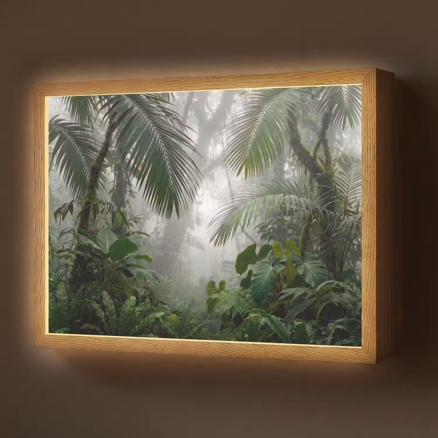 Natuur - Jungle - Mist - Tropisch - Groen Light Box met batterij (Wandlamp) middel -z3d_website