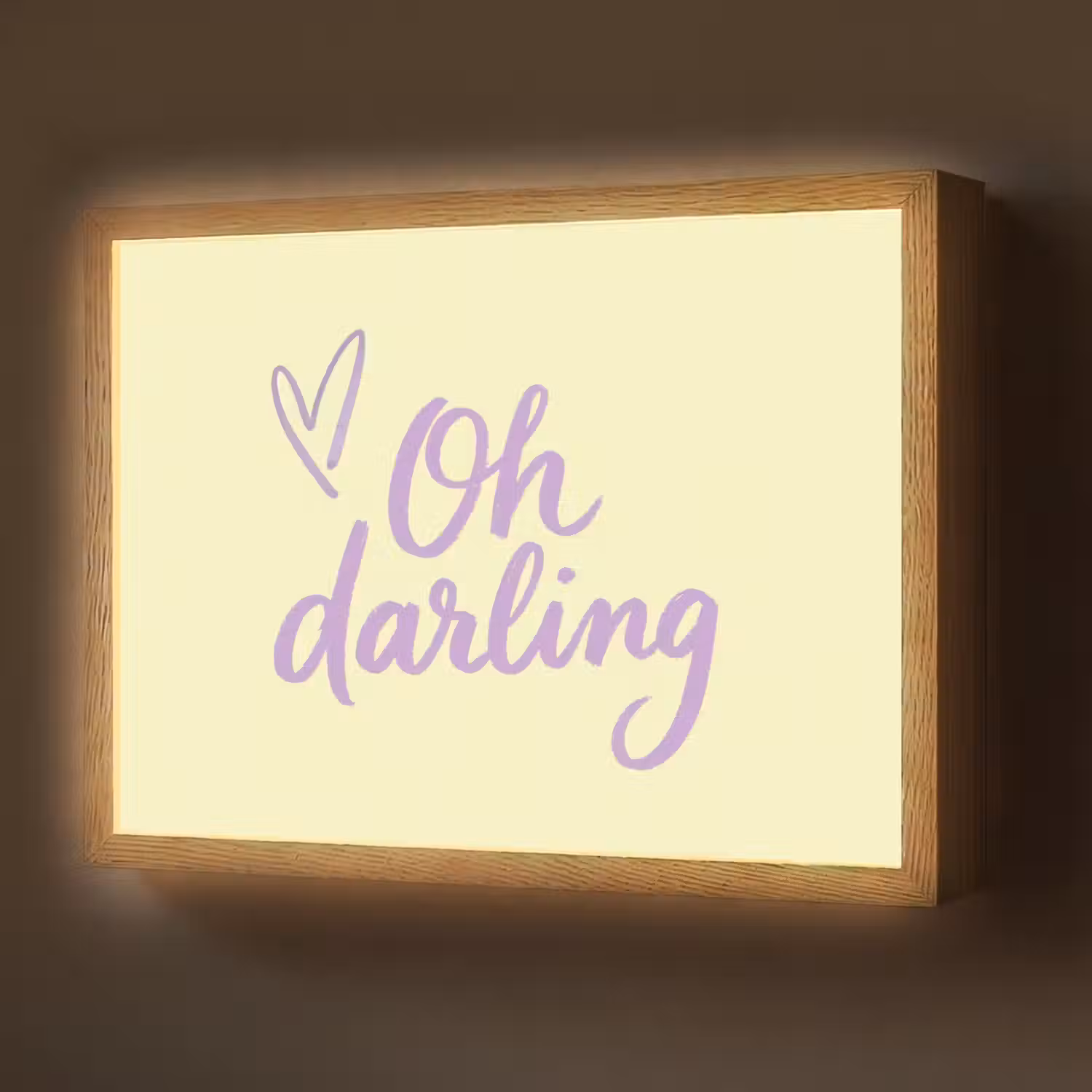 Oh darling - Geel - Hart Light Box met batterij (Wandlamp) middel -z3d_website