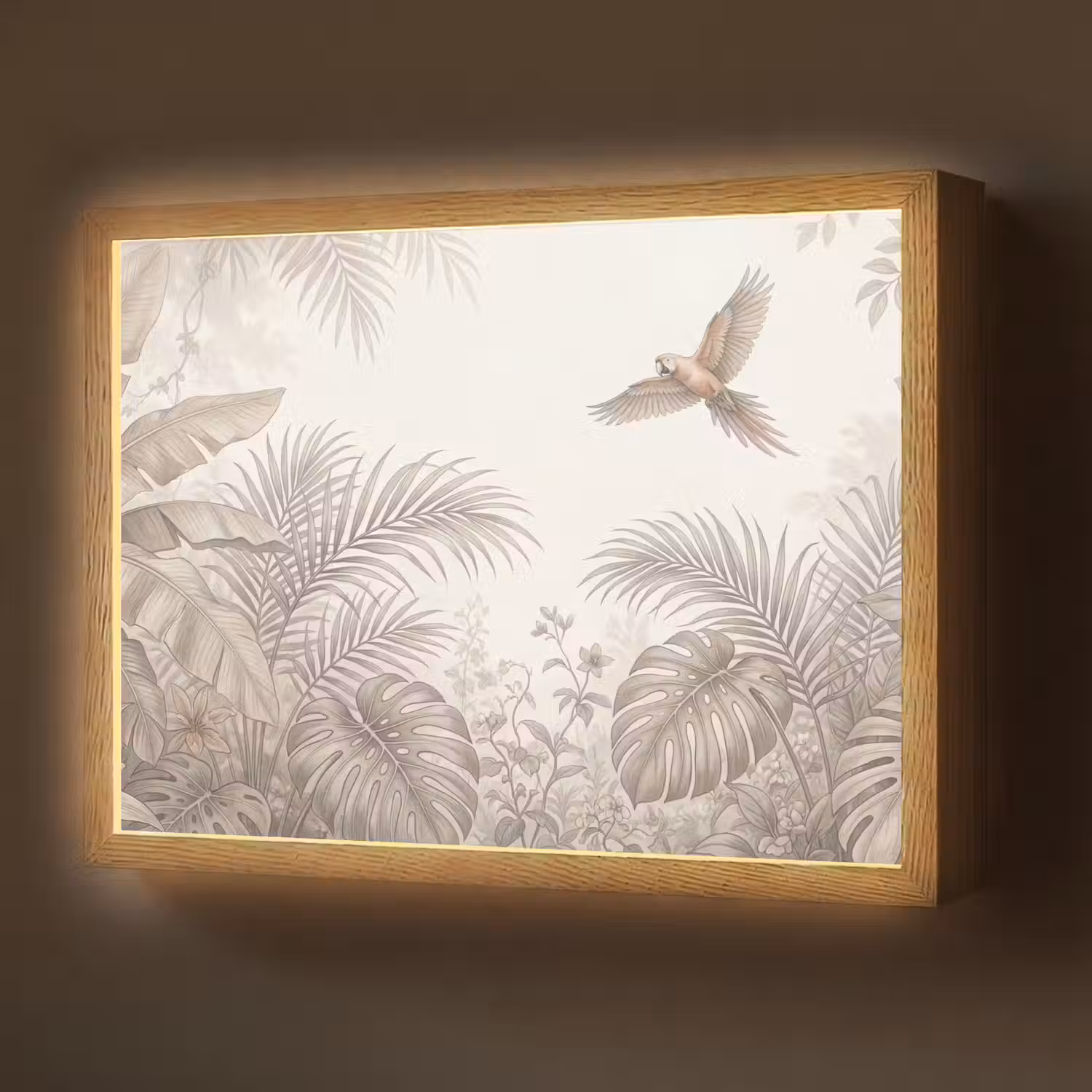 Papagaai - Jungle - Tropisch Light Box met batterij (Wandlamp) middel -z3d_website