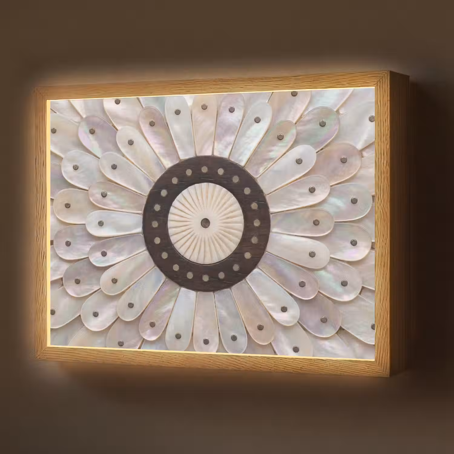 Parelmoer - Patroon - Decoratie - Ambacht - Wit Light Box met batterij (Wandlamp) middel -z3d_website