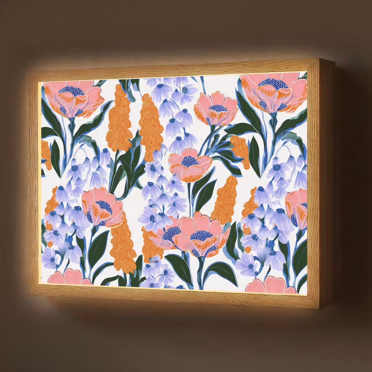 Patroon - Aquarel - Kleurrijk Light Box met batterij (Wandlamp) middel 907 -z3d_website