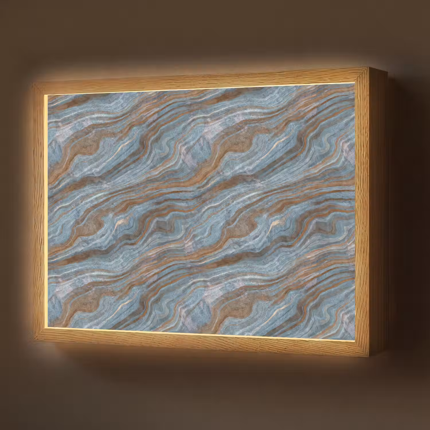 Patroon - Steen - Blauw Light Box met batterij (Wandlamp) middel 907 -z3d_website