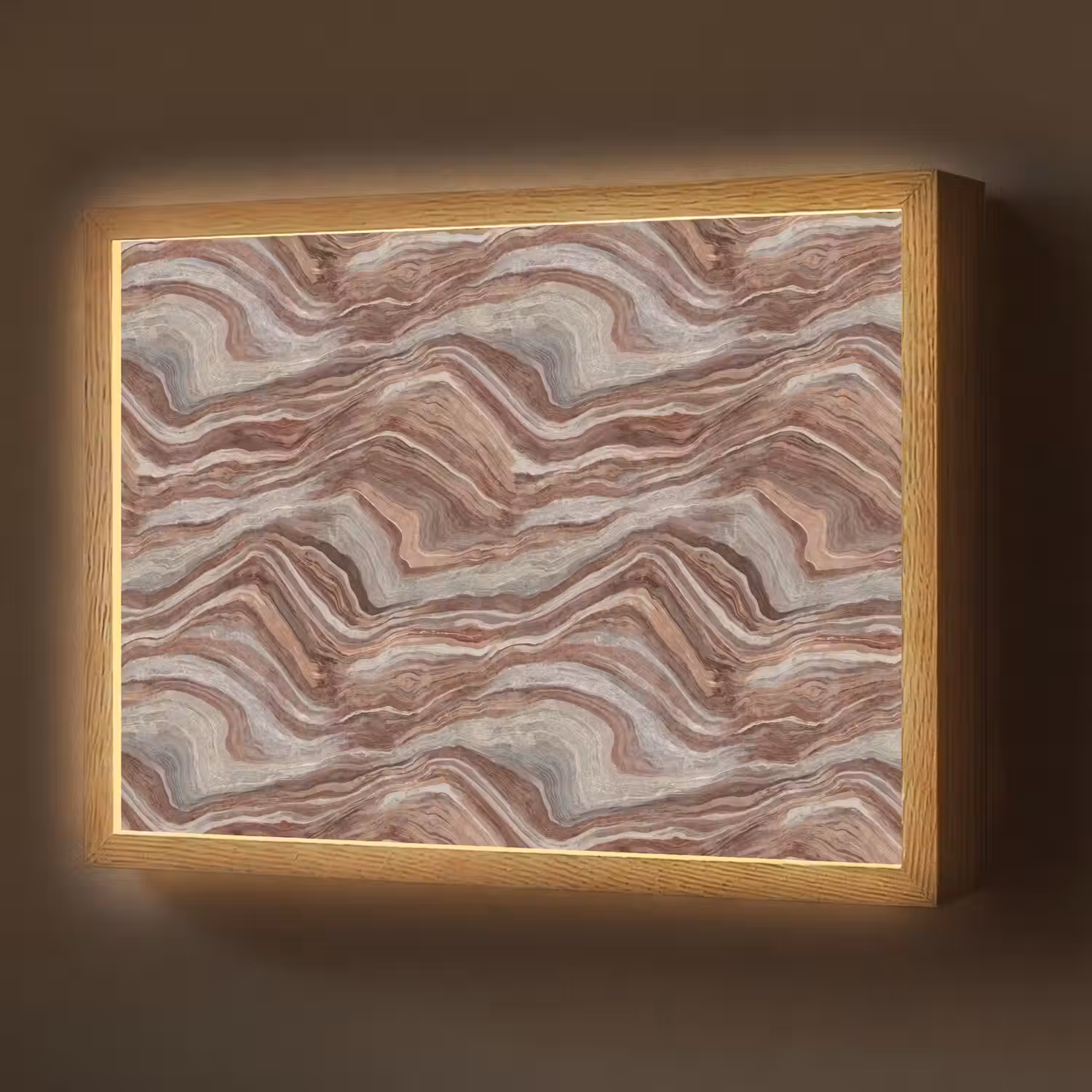 Patroon - Zandsteen - Travertijn Light Box met batterij (Wandlamp) middel 907 -z3d_website