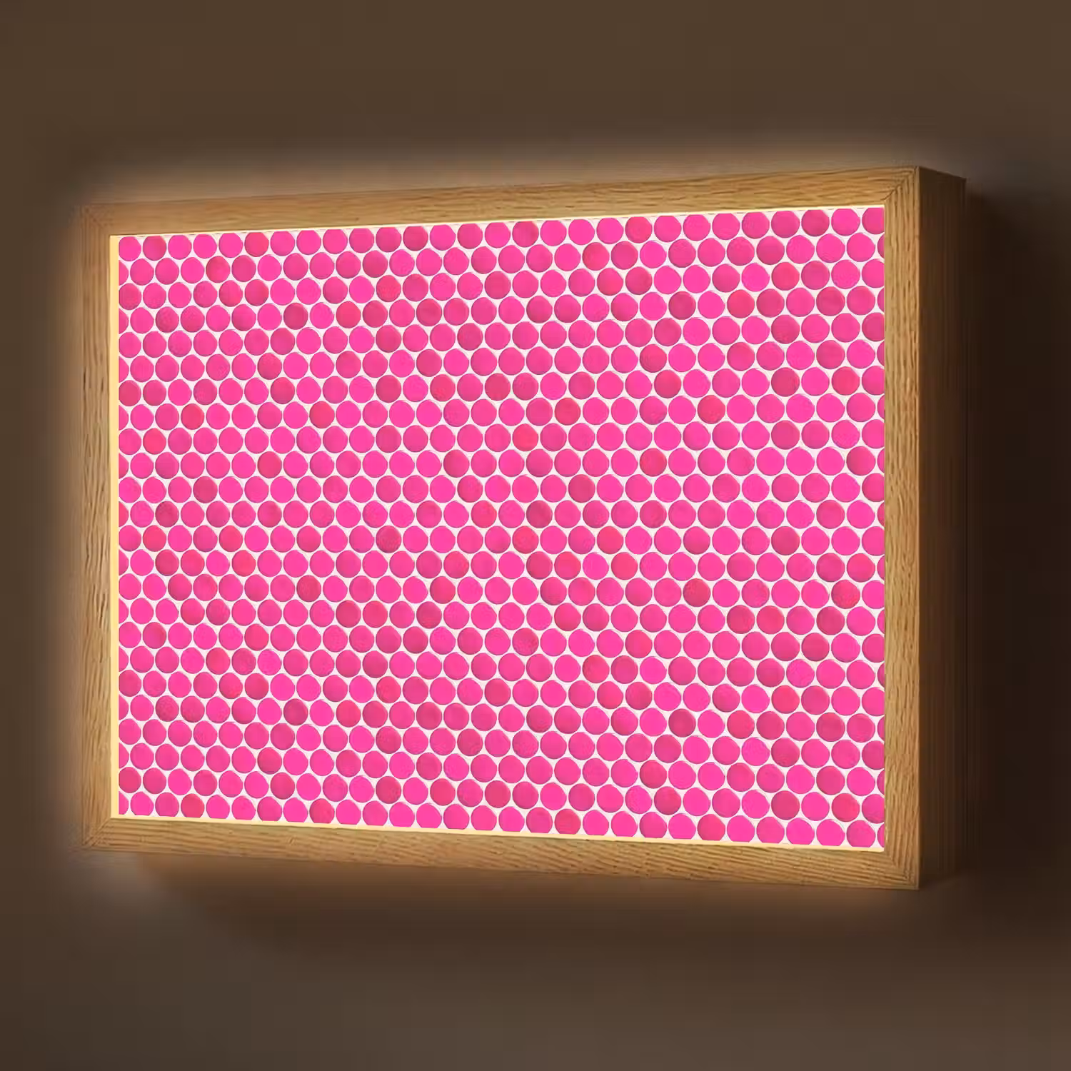 Penny - Mozaïek - Felroze Light Box met batterij (Wandlamp) middel 907 -z3d_website