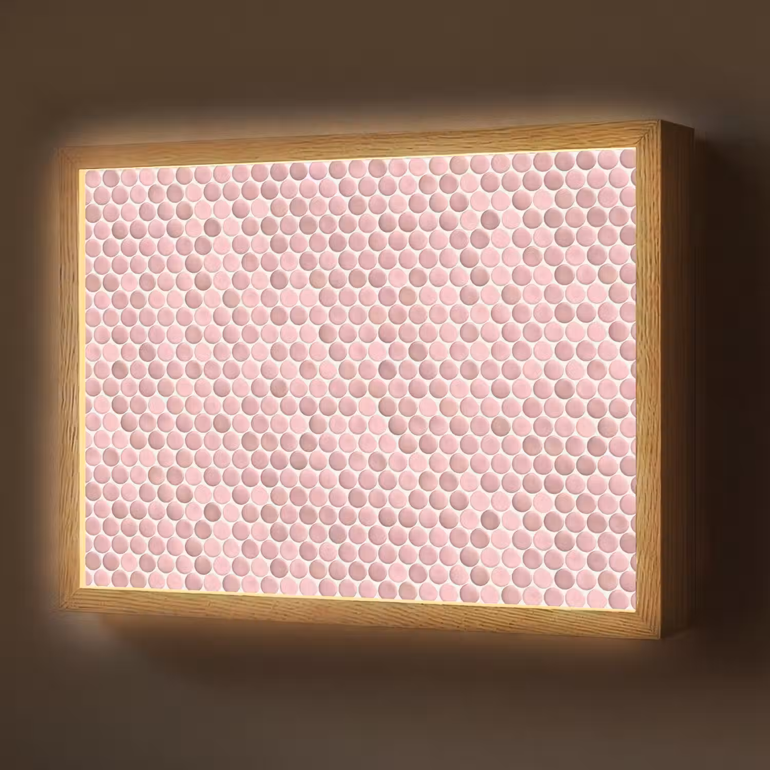 Penny - Mozaïek - Lichtroze Light Box met batterij (Wandlamp) middel 907 -z3d_website