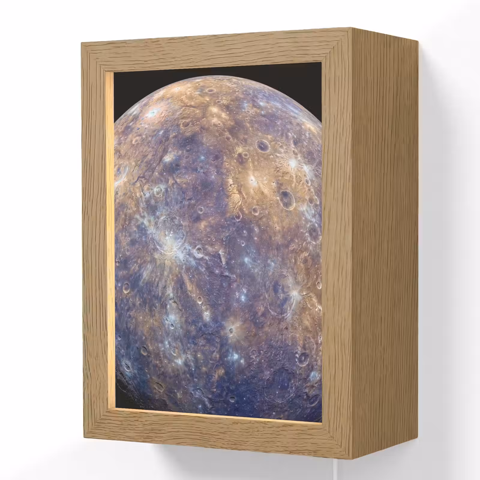 Lightbox - Wandlamp - Planeet - Kraters - Ruimte - Planeet - Kraters - Ruimte Light Box met kabel (Wandlamp) klein