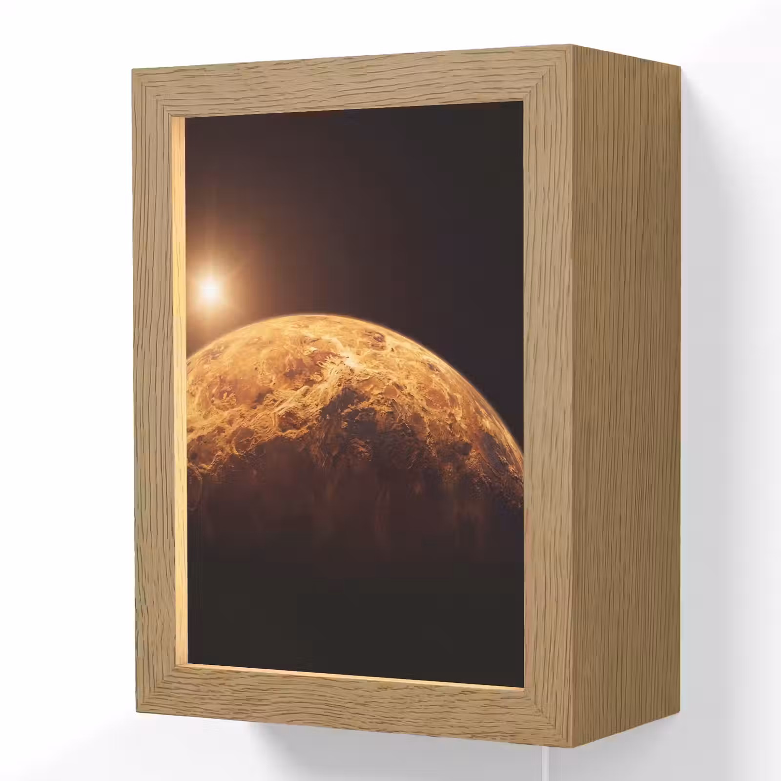 Lightbox - Wandlamp - Planeet - Ruimte - Oranje - Planeet - Ruimte - Oranje Light Box met kabel (Wandlamp) klein