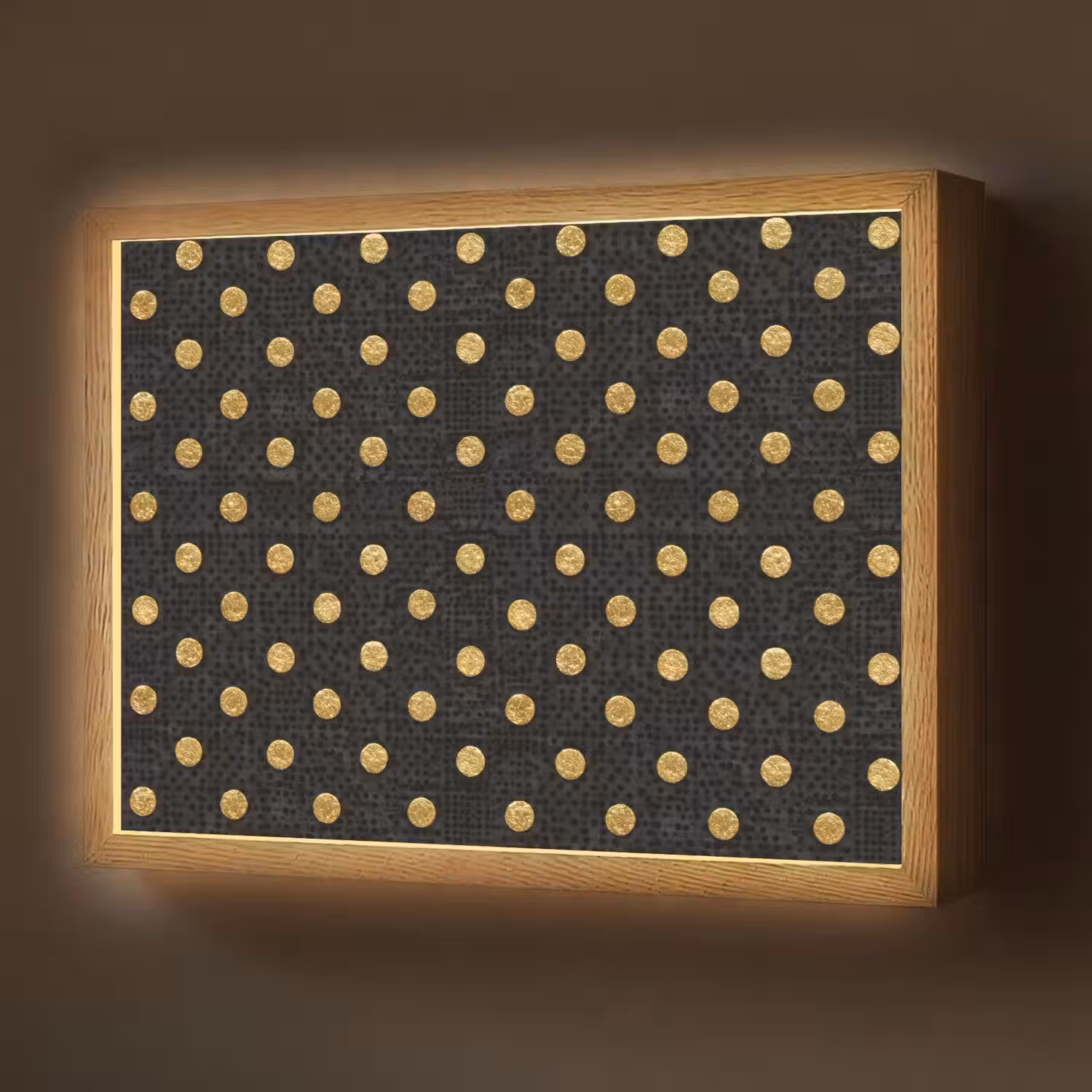 Polka Dot - Stippen - Goud - Zwart Light Box met batterij (Wandlamp) middel 907 -z3d_website