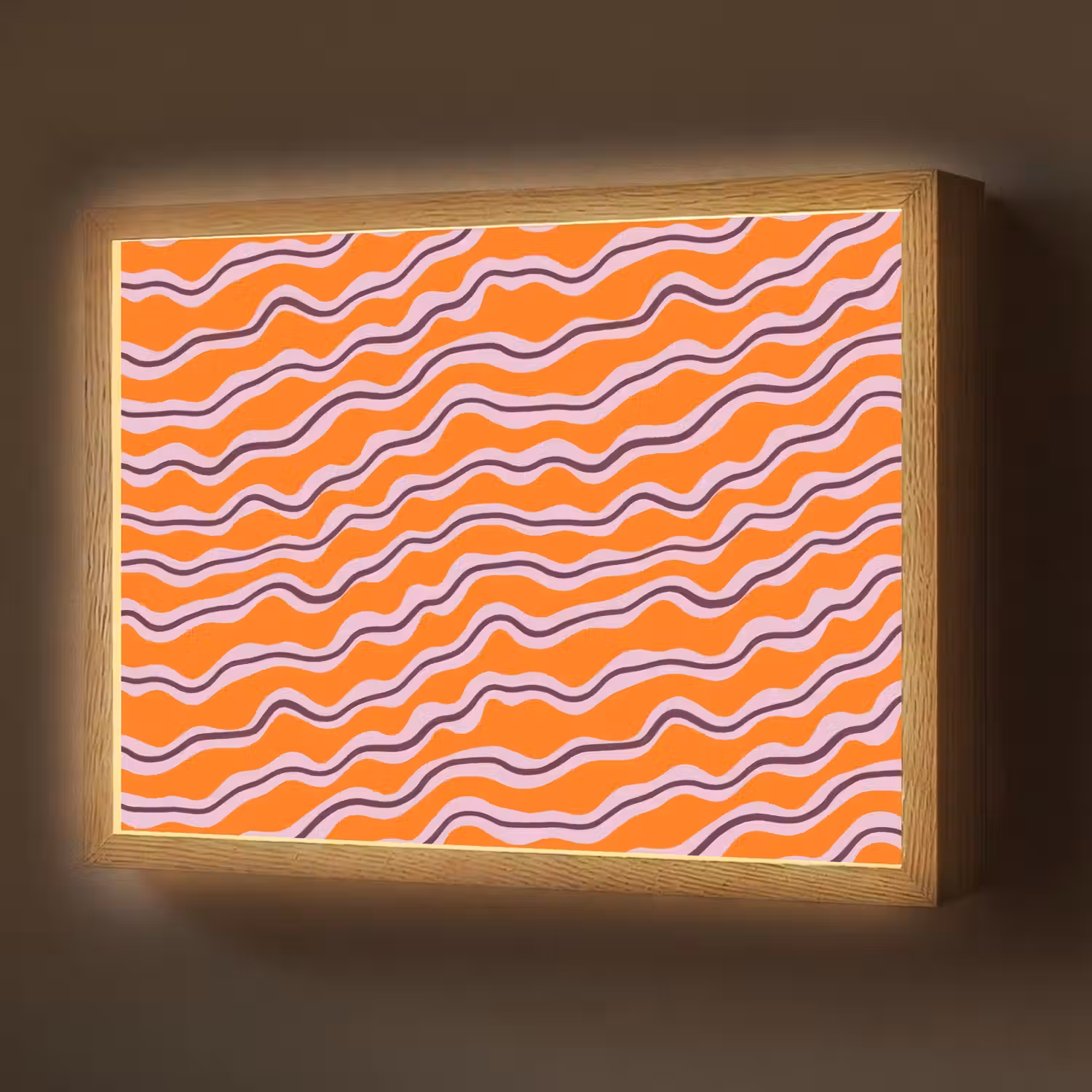 Retro - Golvend - Oranje Light Box met batterij (Wandlamp) middel 907 -z3d_website