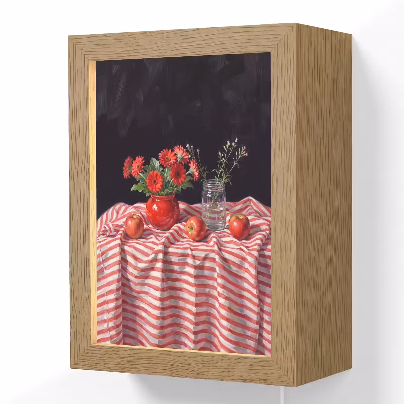 Lightbox - Wandlamp - Rode bloemen - Vaas - Rode bloemen - Vaas Light Box met kabel (Wandlamp) klein