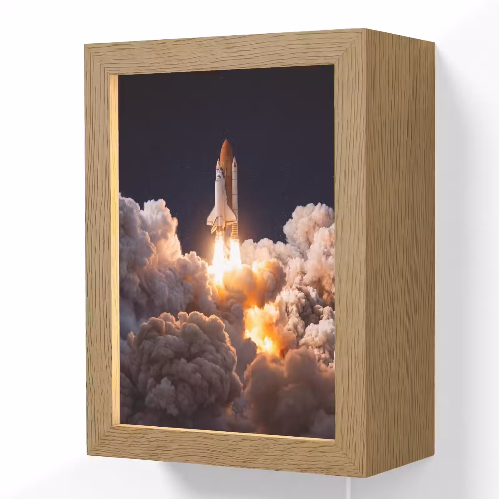 Lightbox - Wandlamp - Ruimtevaartuig - Lancering - Sterren - Ruimtevaartuig - Lancering - Sterren Light Box met kabel (Wandlamp) klein