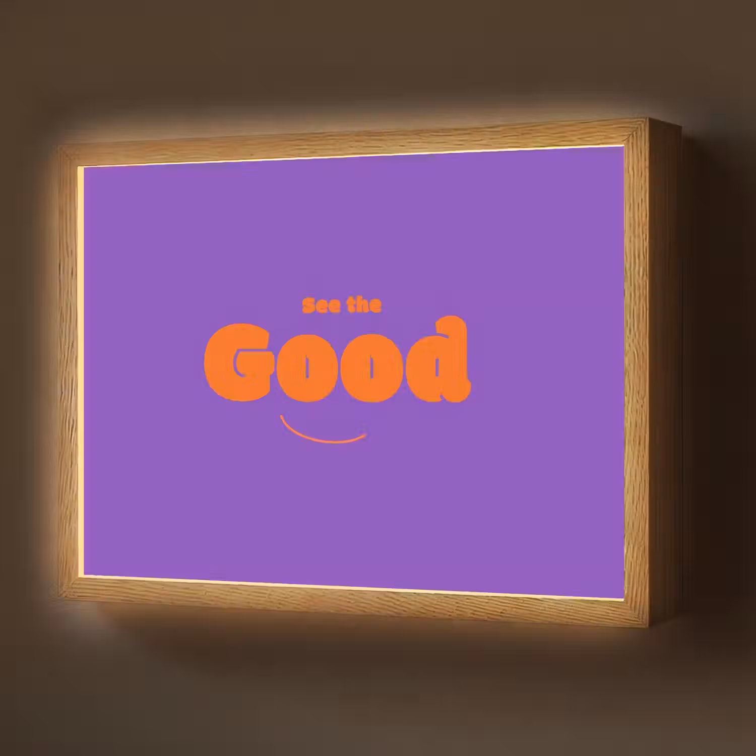 See the good - Oranje - Paars - Smiley Light Box met batterij (Wandlamp) middel -z3d_website