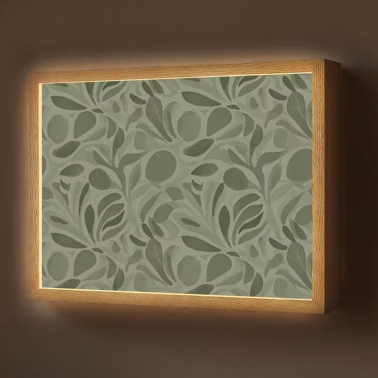 Sereen - Bladeren - Groen Light Box met batterij (Wandlamp) middel 907 -z3d_website