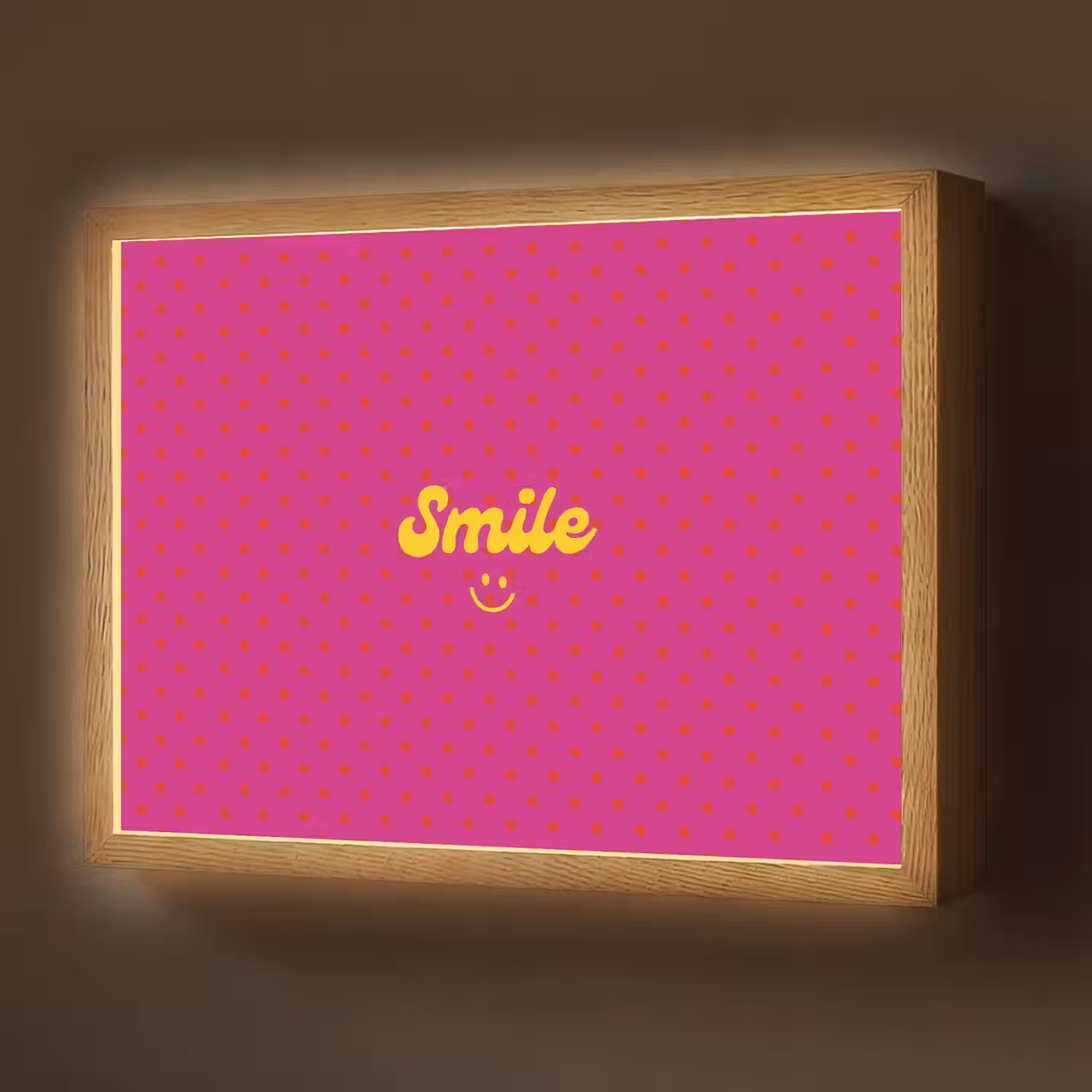 Smile - Stippen - Roze Light Box met batterij (Wandlamp) middel -z3d_website