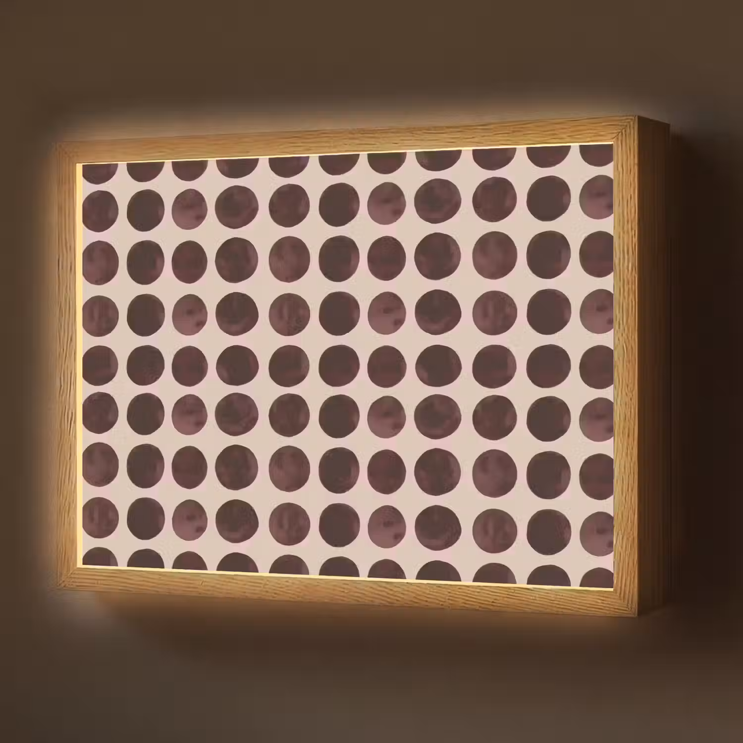 Stippen - Patroon - Bruin Light Box met batterij (Wandlamp) middel 907 -z3d_website