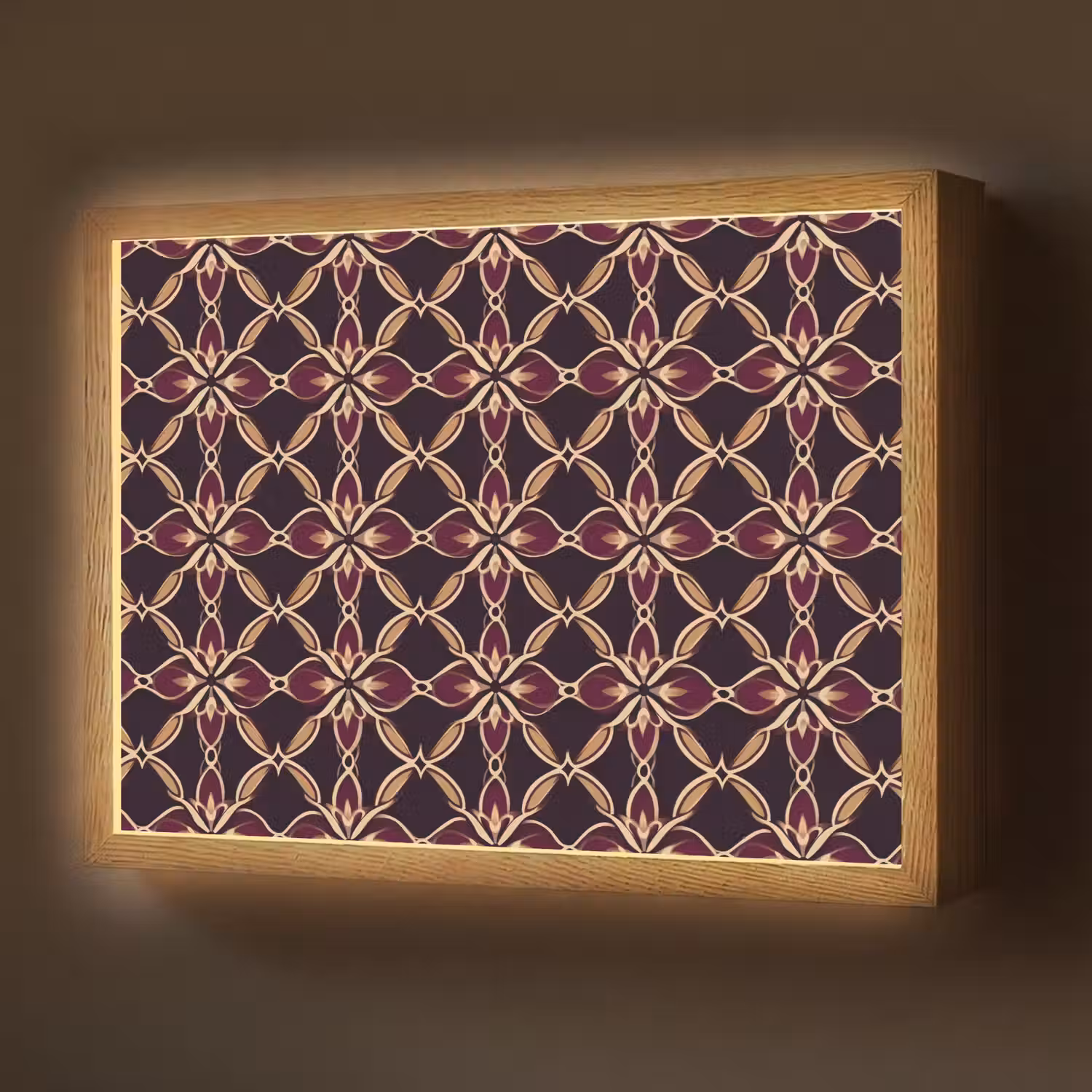 Symmetrisch - Tegel - Burgundy Light Box met batterij (Wandlamp) middel 907 -z3d_website
