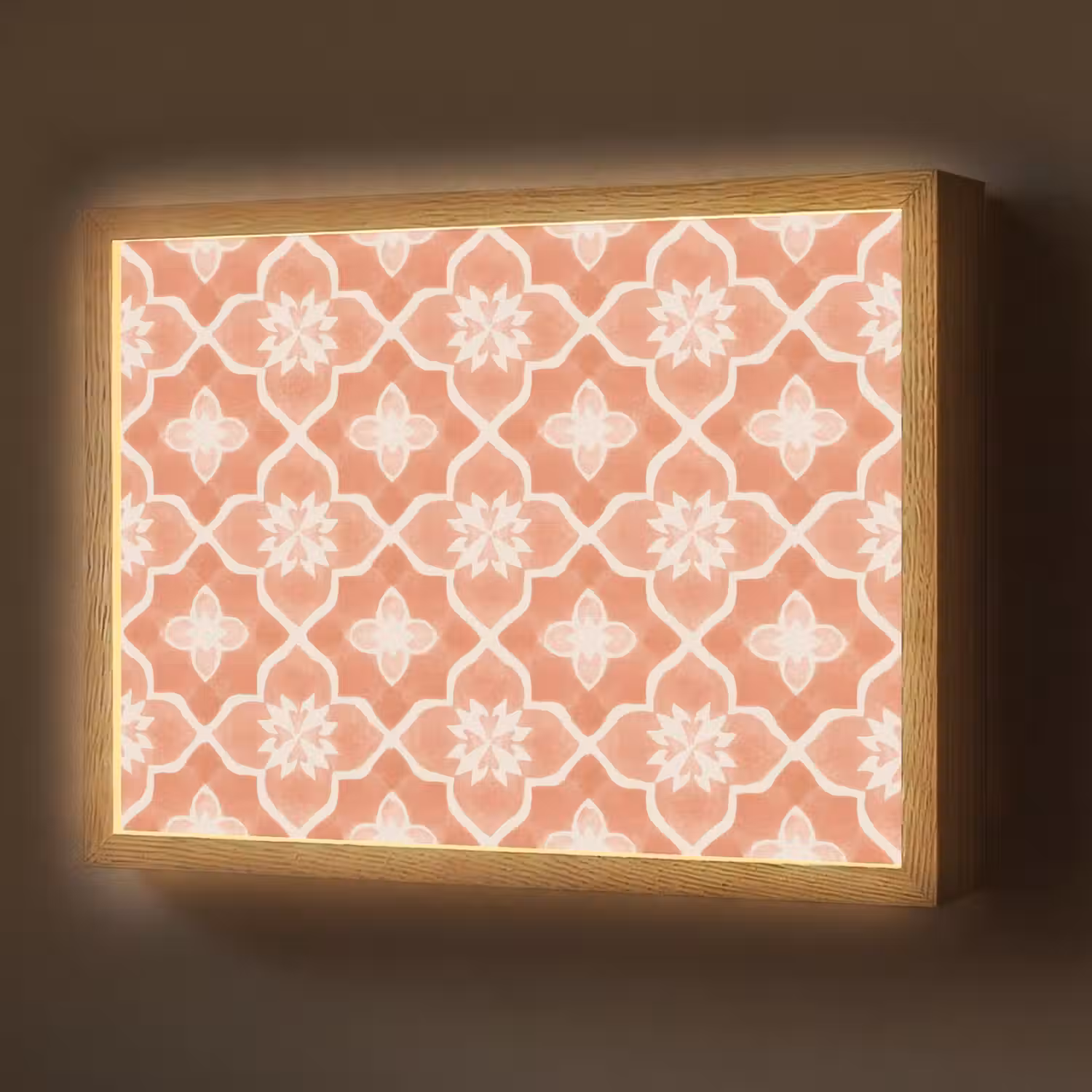 Tegelpatroon - Arabesk - Vintage - Terracotta Light Box met batterij (Wandlamp) middel 907 -z3d_website