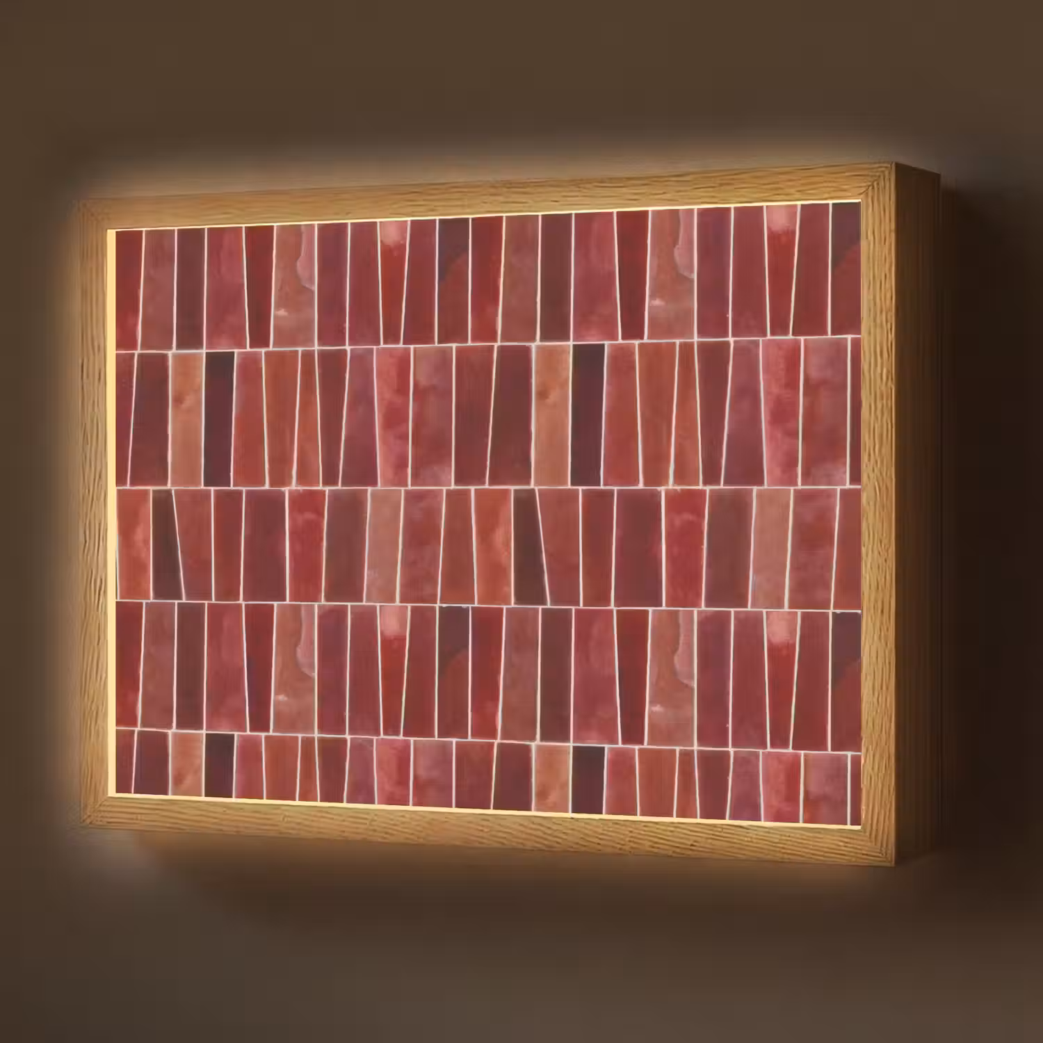 Tegels - Modern - Structuur - Dieprood Light Box met batterij (Wandlamp) middel 907 -z3d_website