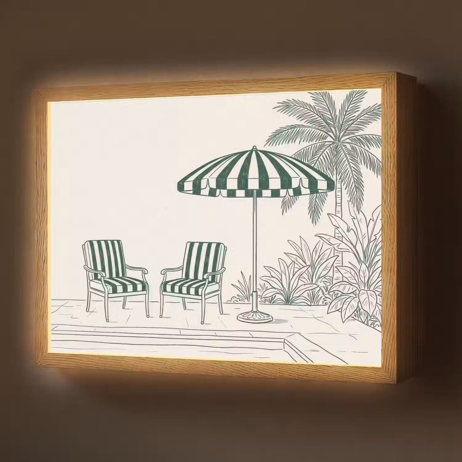 Terras - Illustratie - Groen Light Box met batterij (Wandlamp) middel -z3d_website