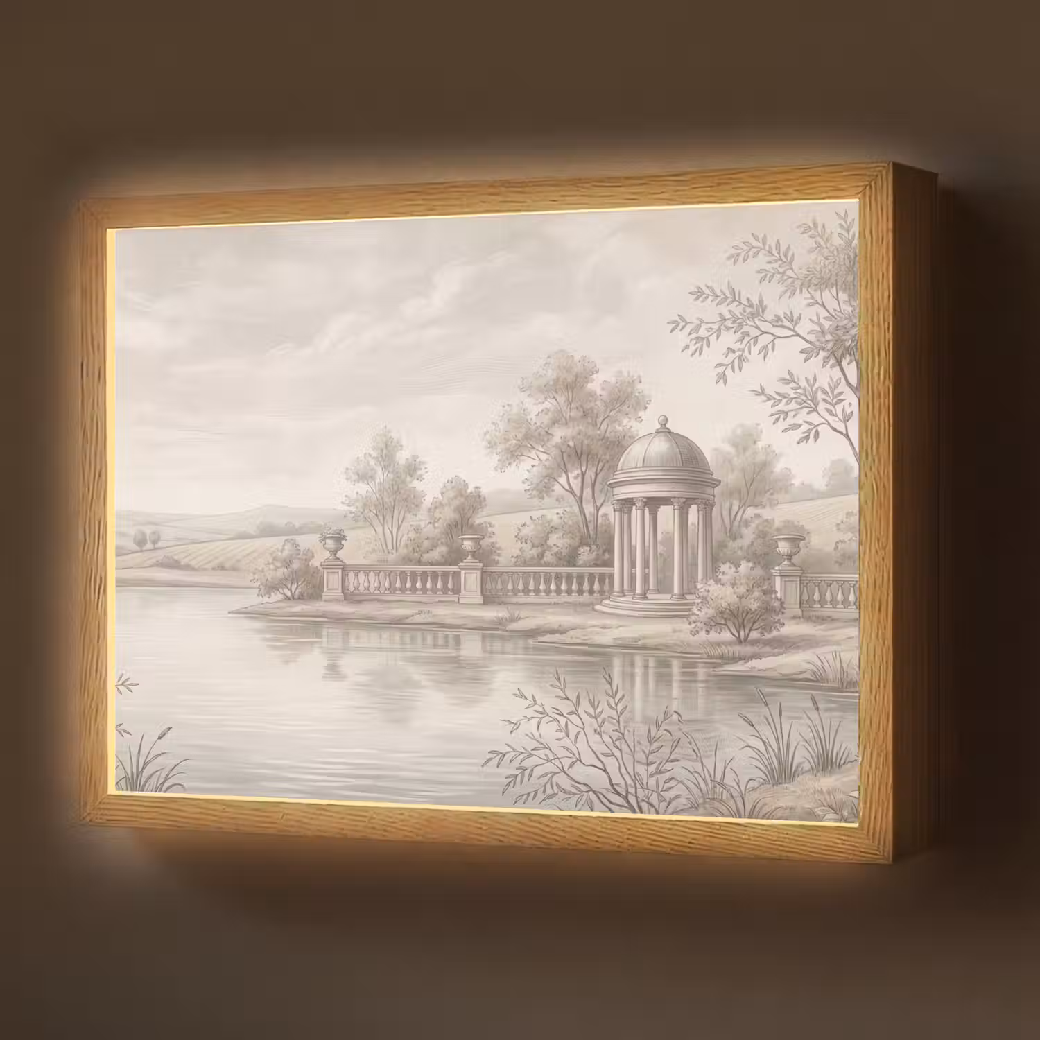 Terras - Water - Natuur - Landschap Light Box met batterij (Wandlamp) middel -z3d_website