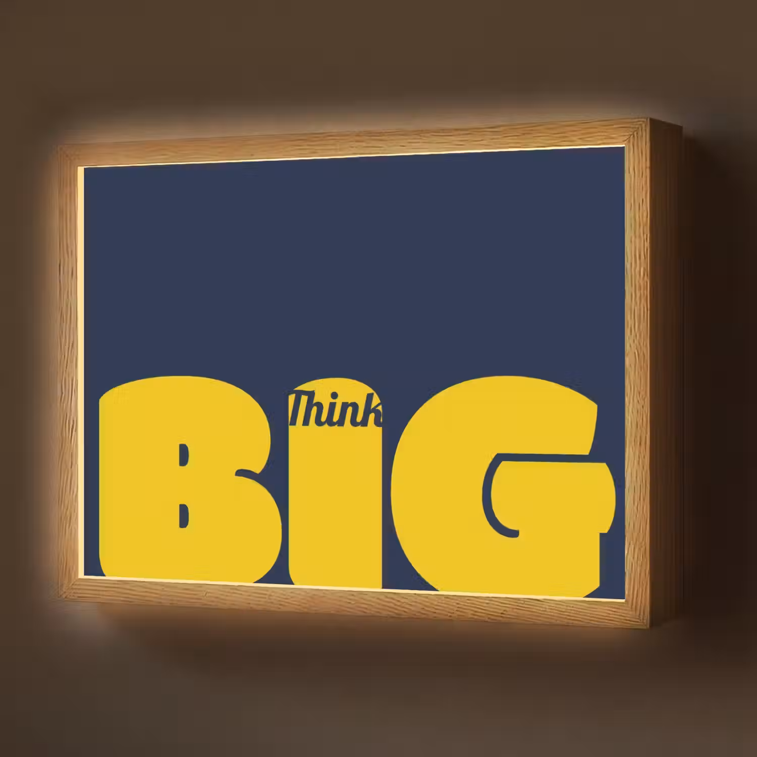 Think big - Blauw - Geel Light Box met batterij (Wandlamp) middel -z3d_website